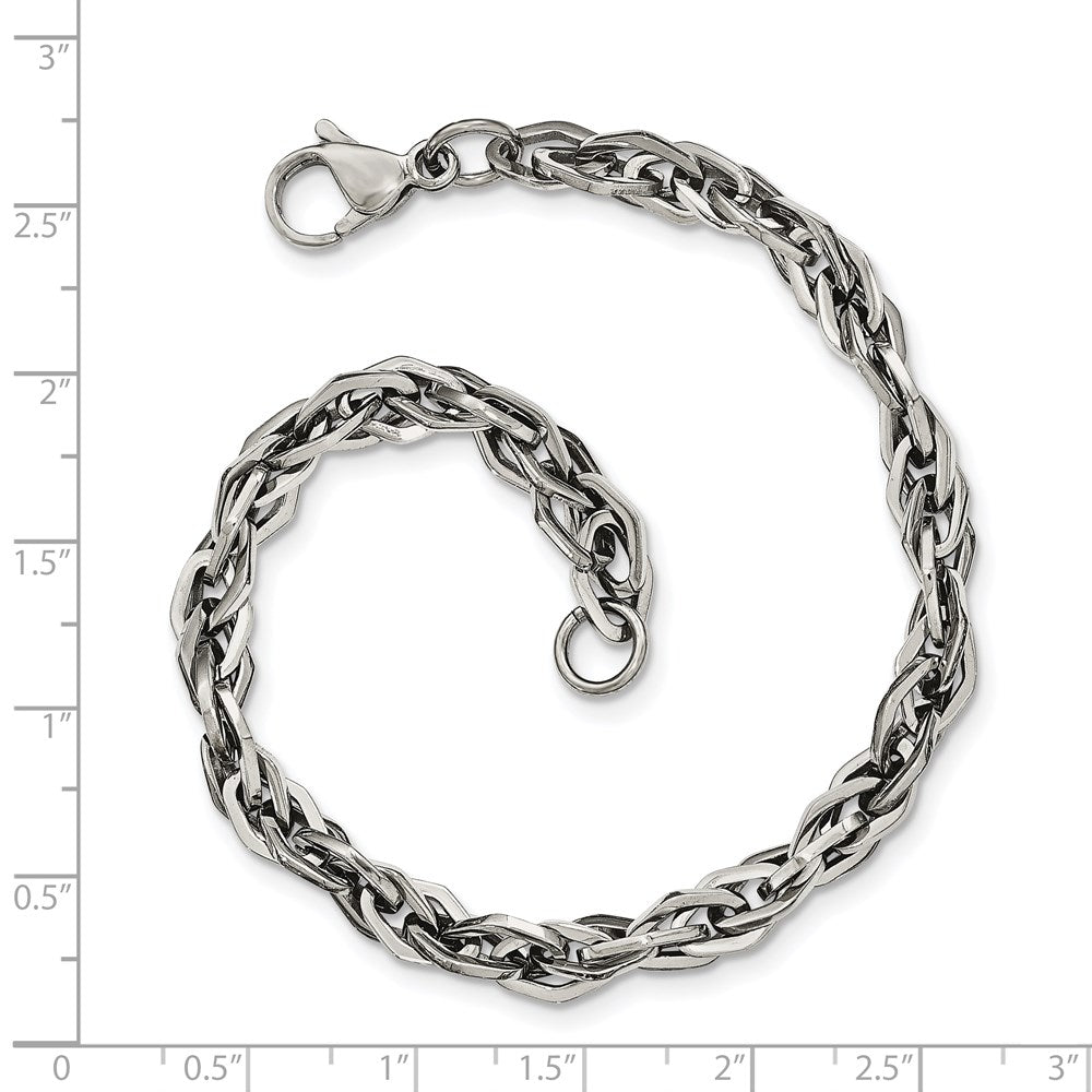 Stainless Steel Chisel Polished 9 Inch Bracelet