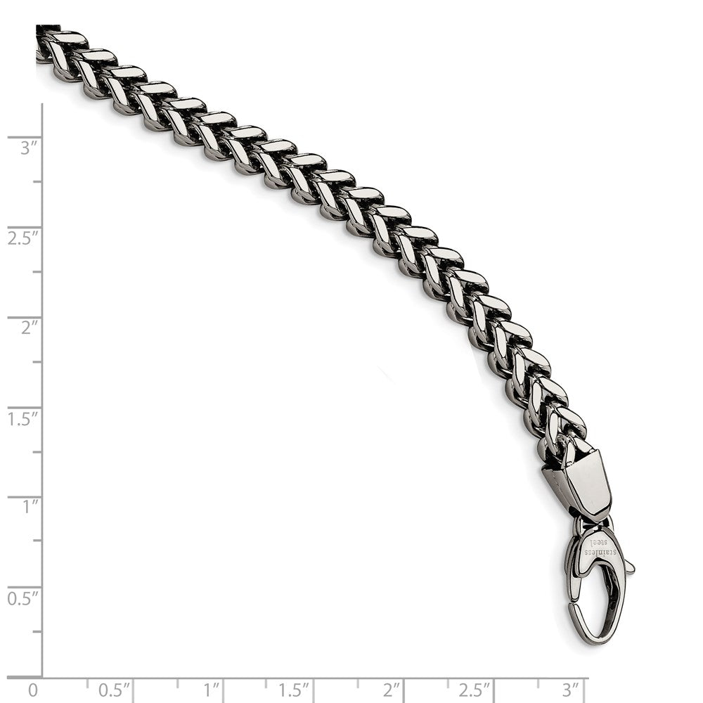Stainless Steel Chisel Polished 9 Inch Franco Link Bracelet