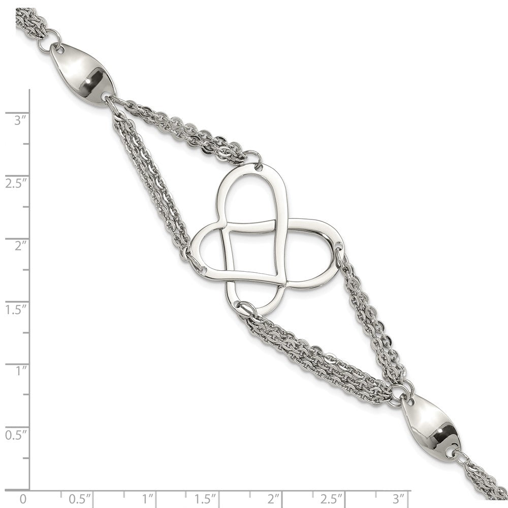 7.75 Inch Stainless Steel Polished Fancy Butterfly Bracelet