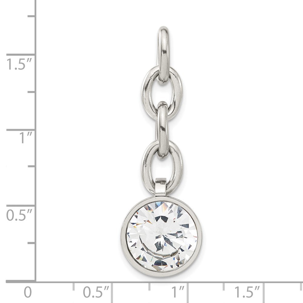 Stainless Steel Cz Interchangeable Charm Pendant