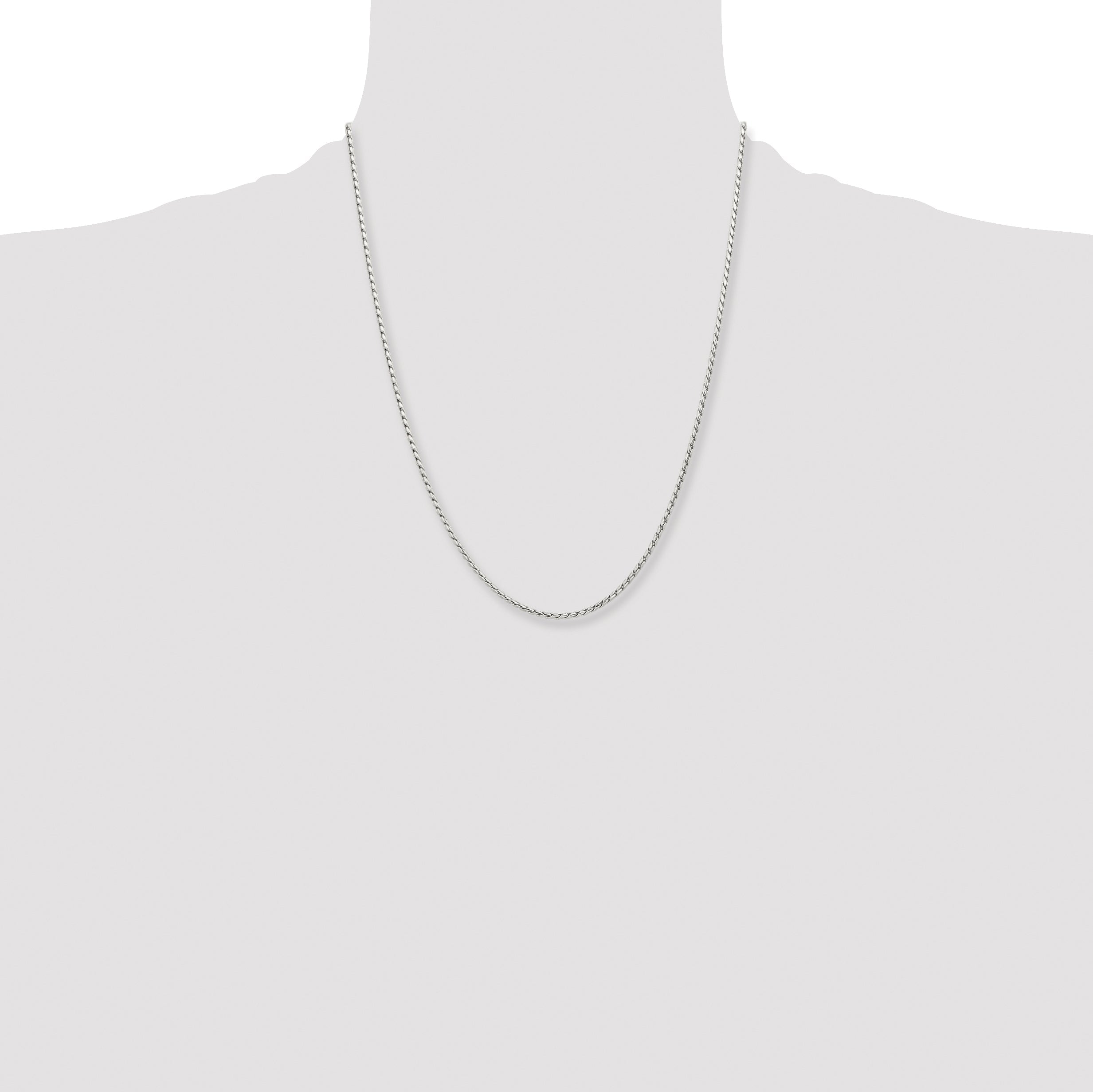 Stainless Steel Chisel Polished 2.5mm 22 Inch Fancy Link Chain Necklace