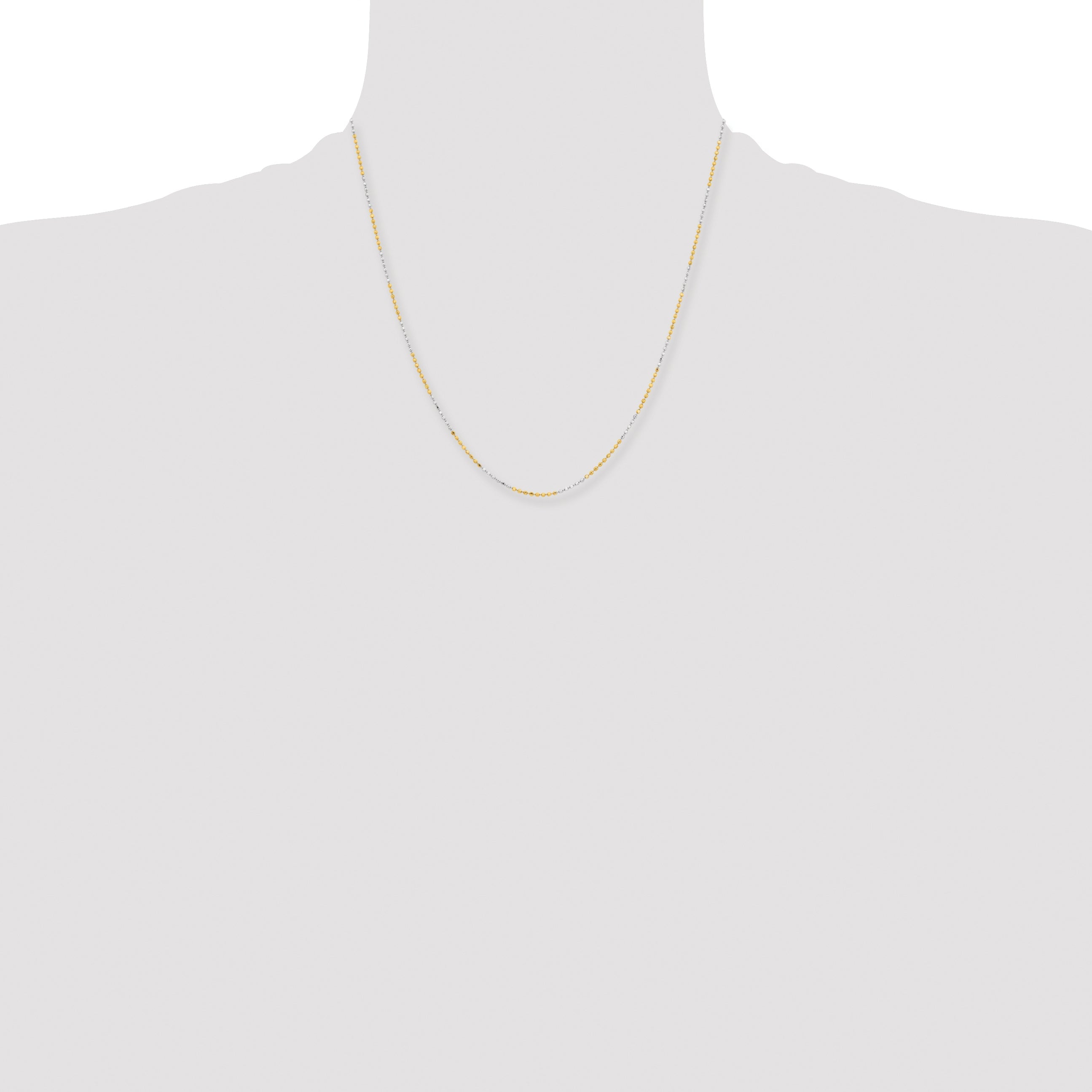 Brass/White Chisel Two-Tone Brass 1.5mm 20 Inch Ball Chain Necklace
