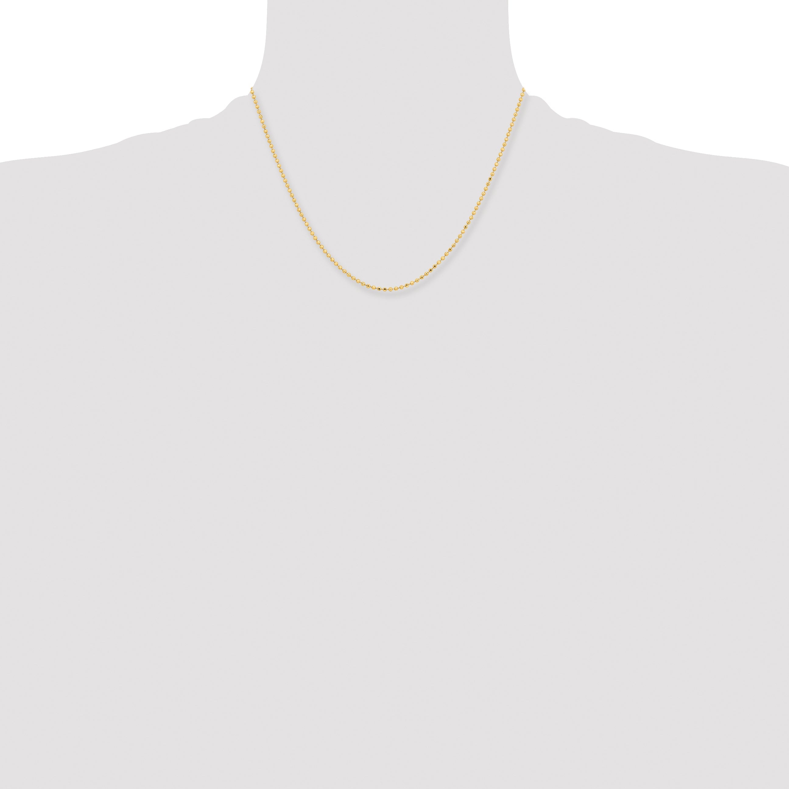 Brass/White Chisel Gold-Tone Brass 2.00mm Plated 18 Inch Ball Chain Necklace