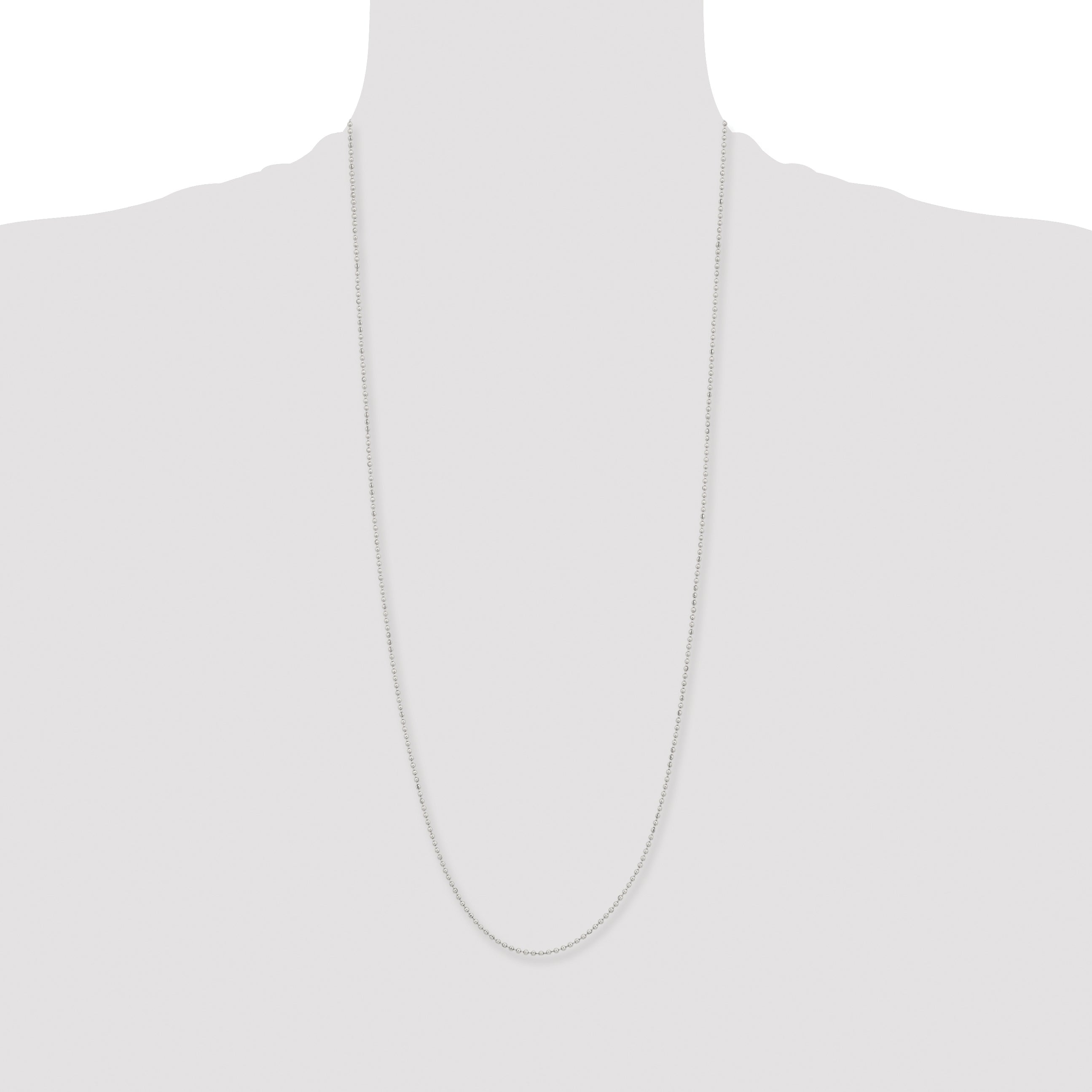 Stainless Steel Chisel Polished 2mm 30 Inch Ball Chain Necklace