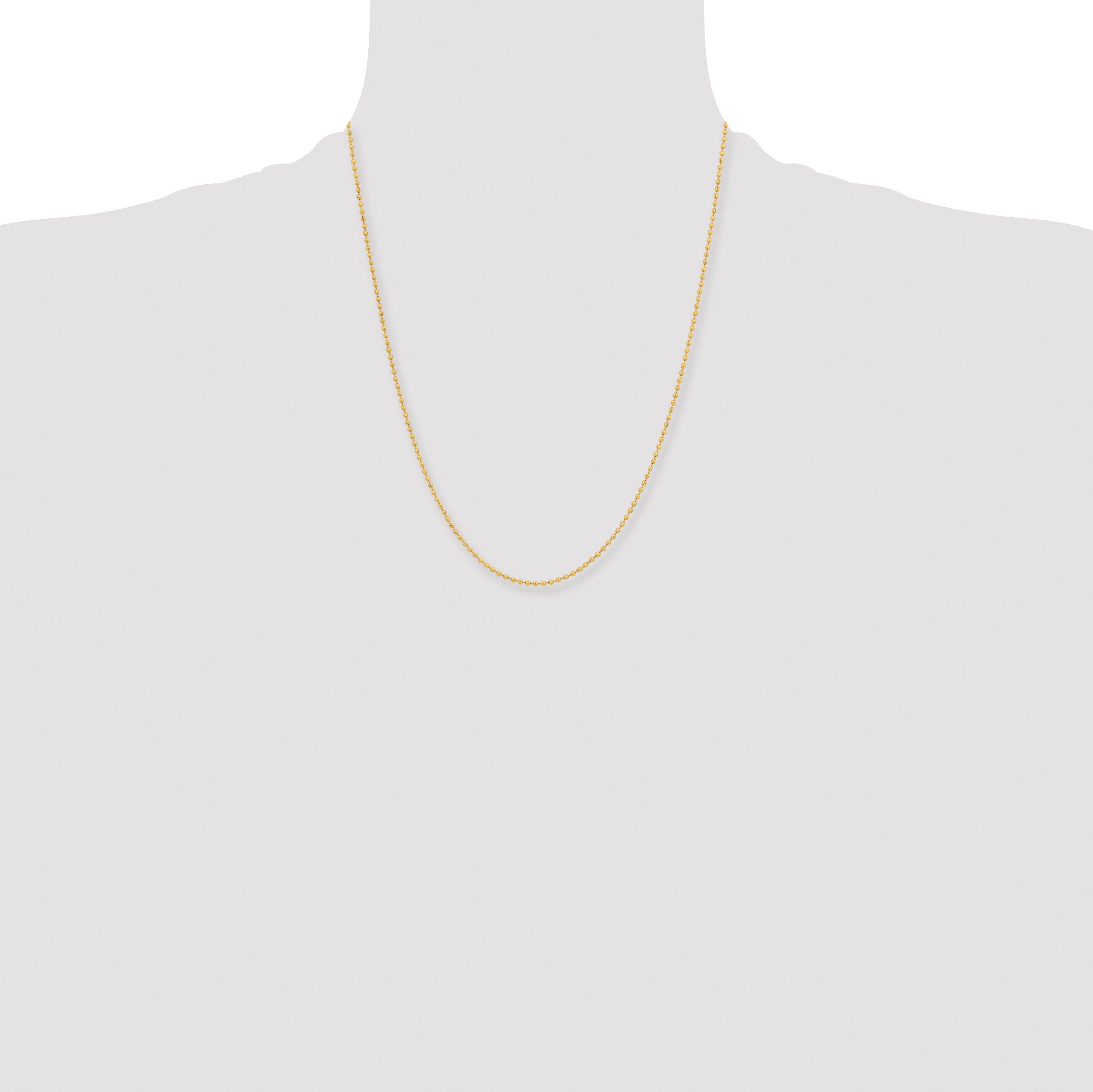 Stainless Steel Chisel Polished Yellow Ip-Plated 2mm 22 Inch Ball Chain Necklace