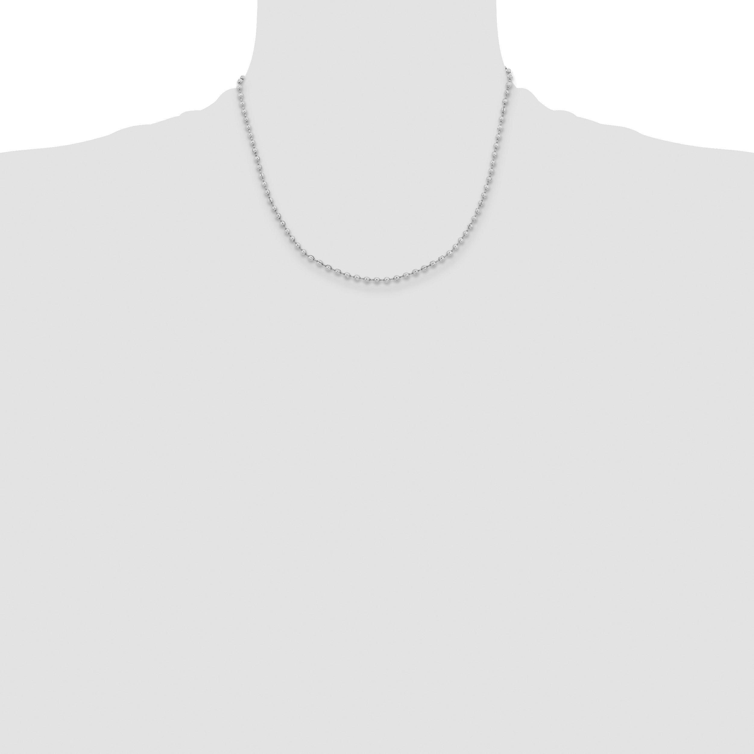 Stainless Steel Chisel Polished 3mm 18 Inch Ball Chain Necklace