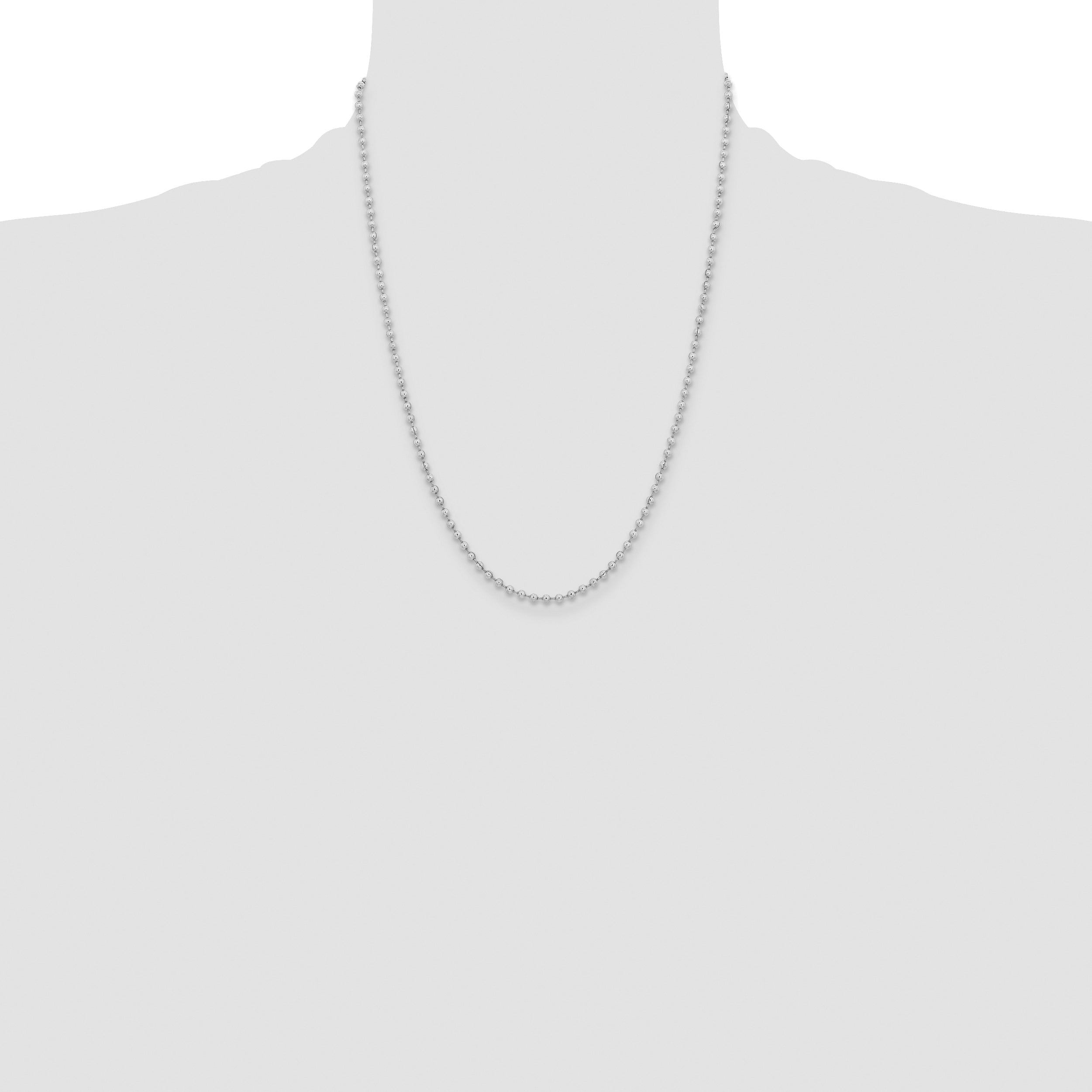 Stainless Steel Chisel Polished 3mm 22 Inch Ball Chain Necklace