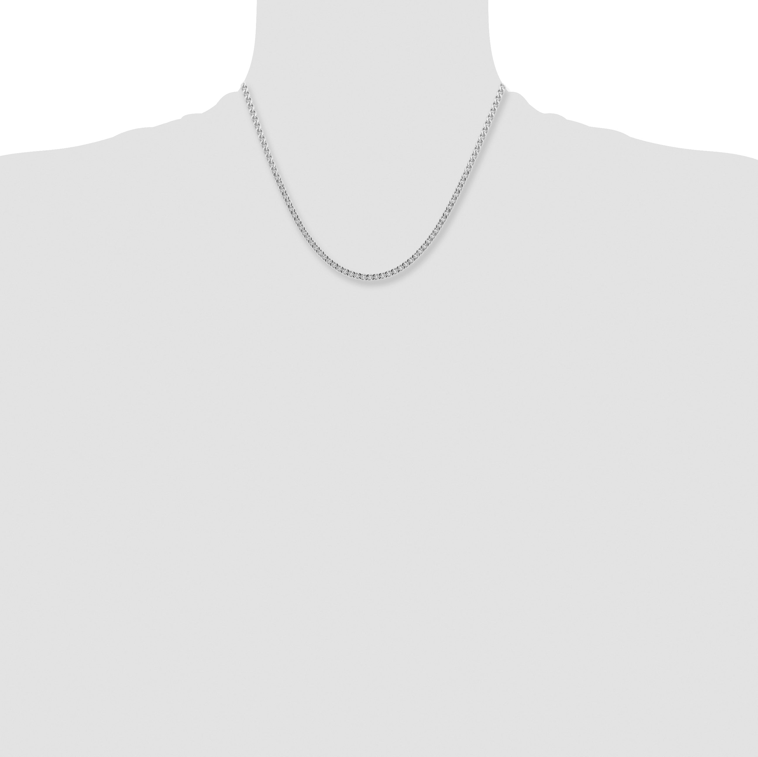 Stainless Steel Chisel Polished 4mm 18 Inch Curb Chain Necklace