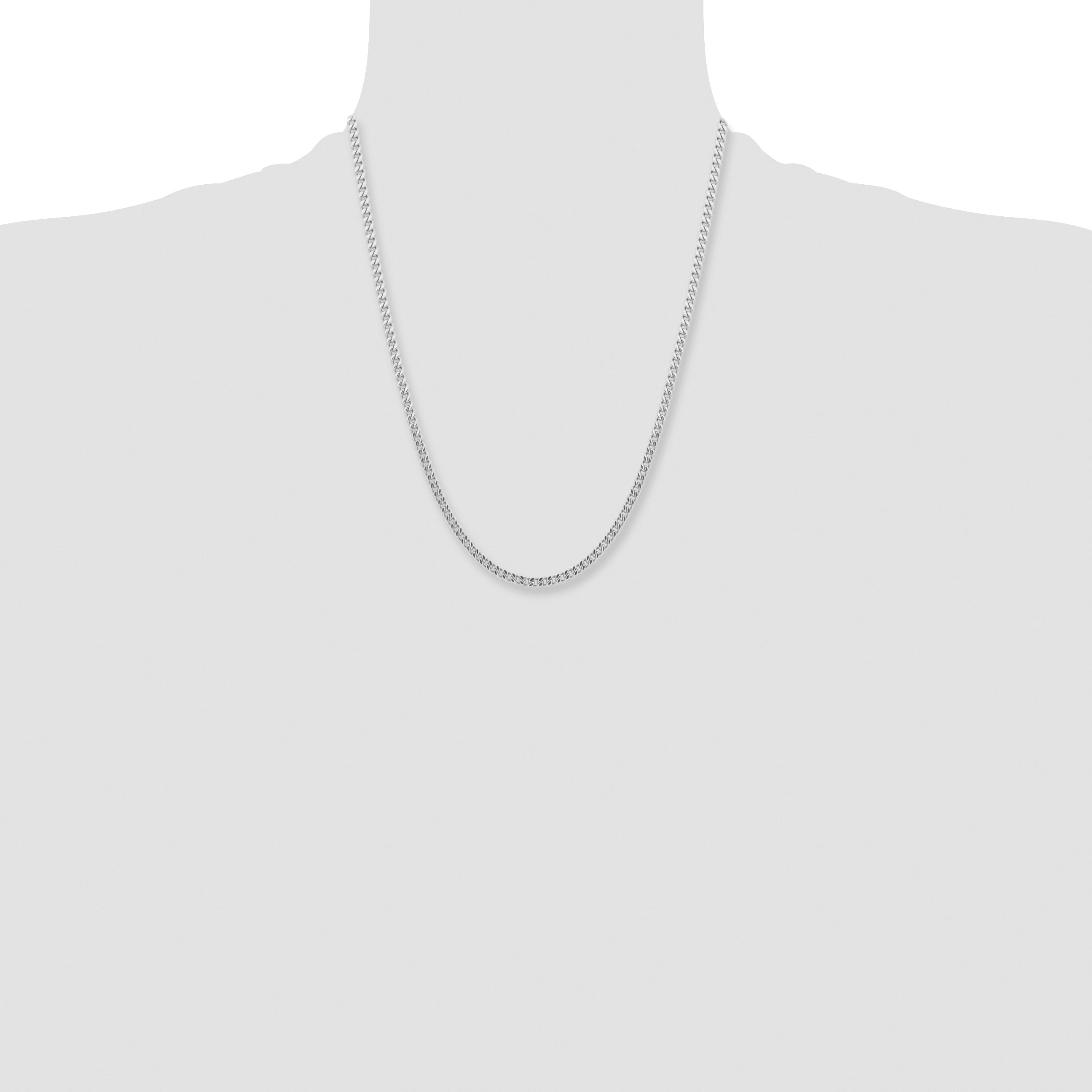 Stainless Steel Chisel Polished 4mm 22 Inch Curb Chain Necklace