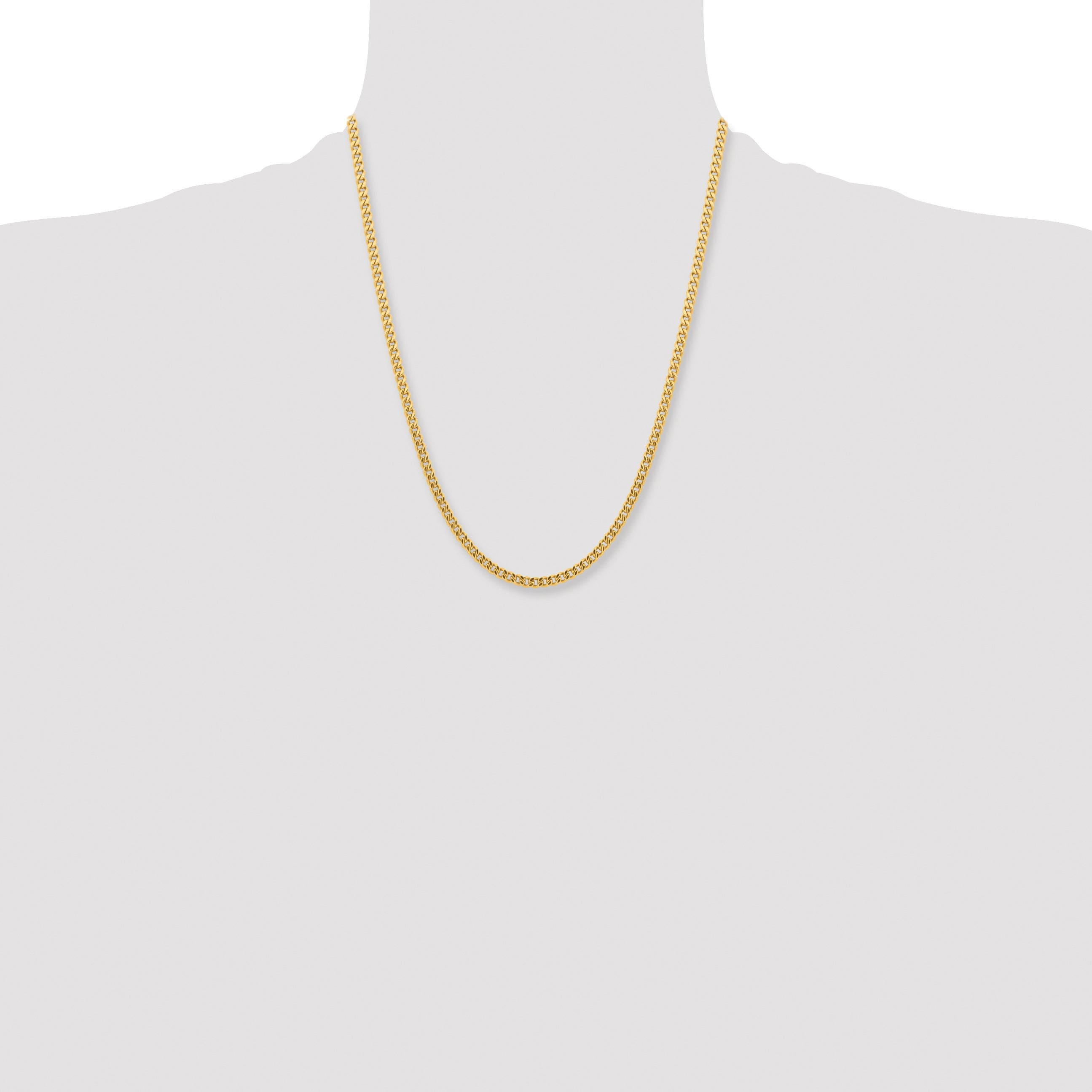 Stainless Steel Chisel Polished Yellow Ip-Plated 4mm 22 Inch Curb Chain Necklace