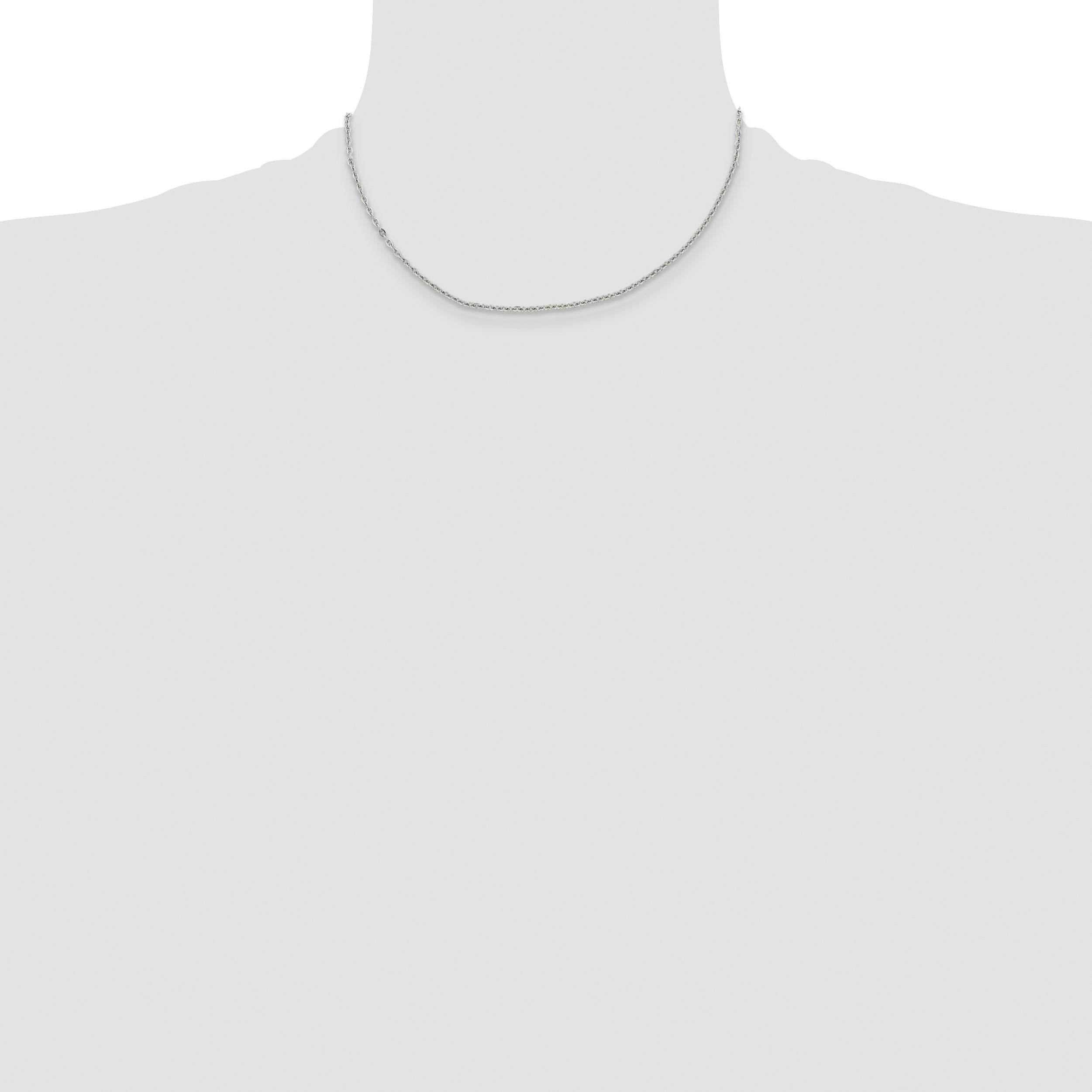 Stainless Steel Chisel Polished 2.3mm 16 Inch Cable Chain Necklace