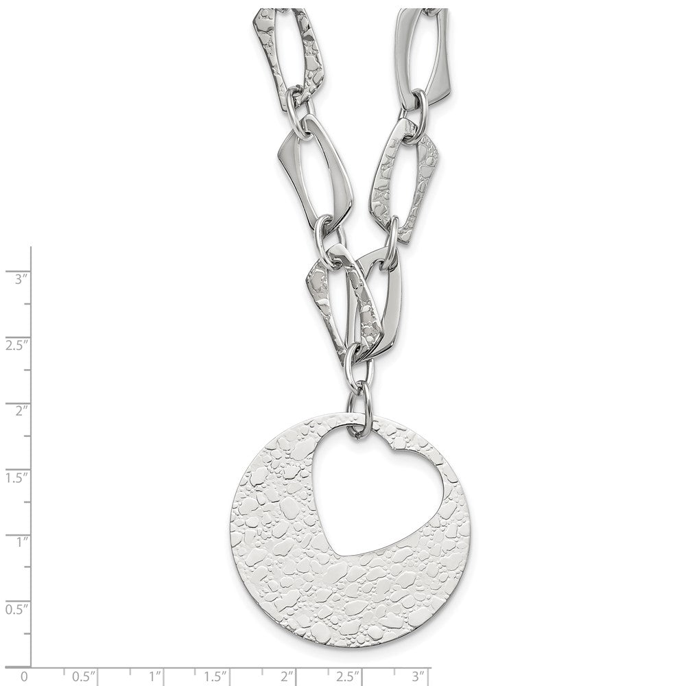 Stainless Steel Heart Cutout Pendant With 2 Inch Ext Necklace
