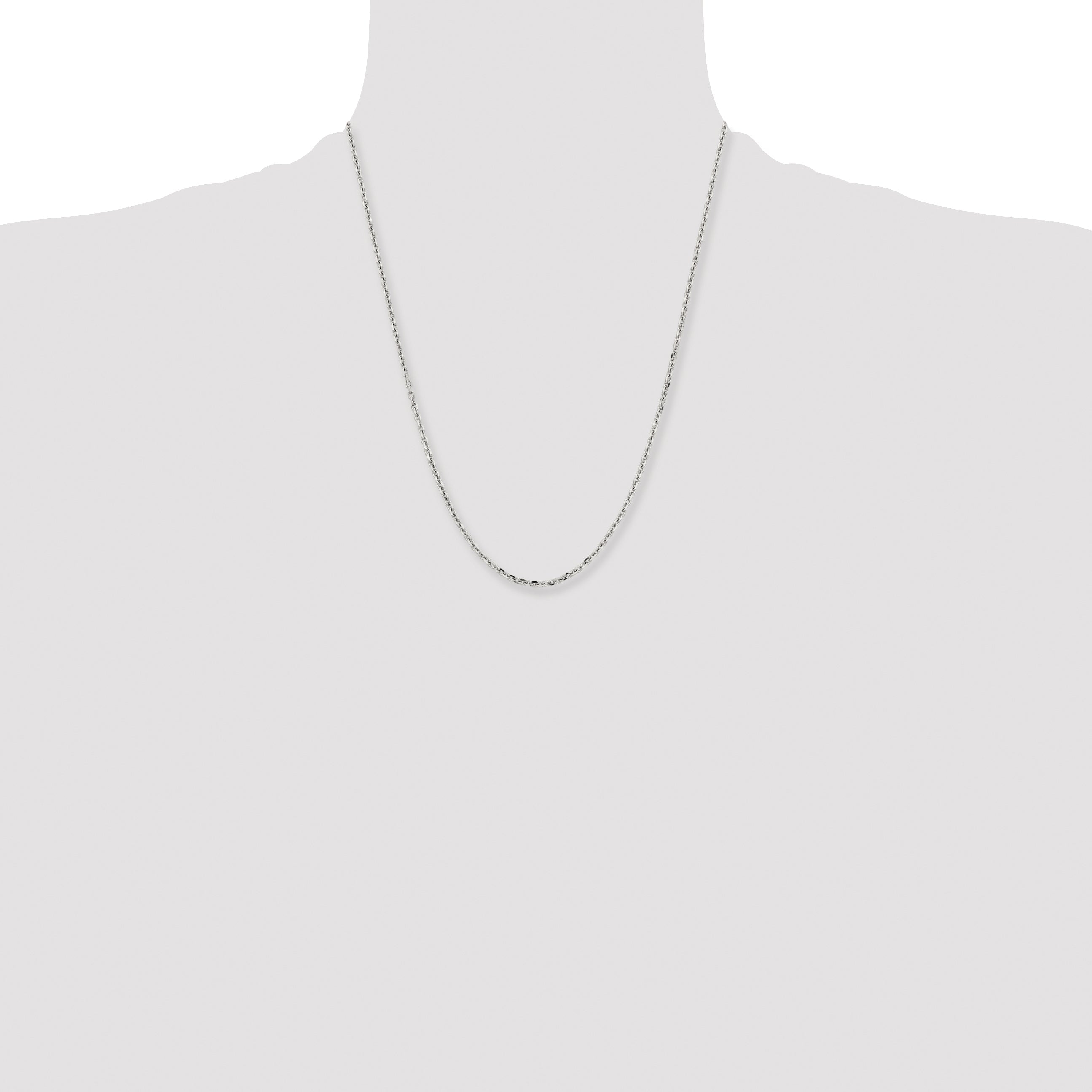 Stainless Steel Chisel Polished 2.7mm 22 Inch Cable Chain Necklace