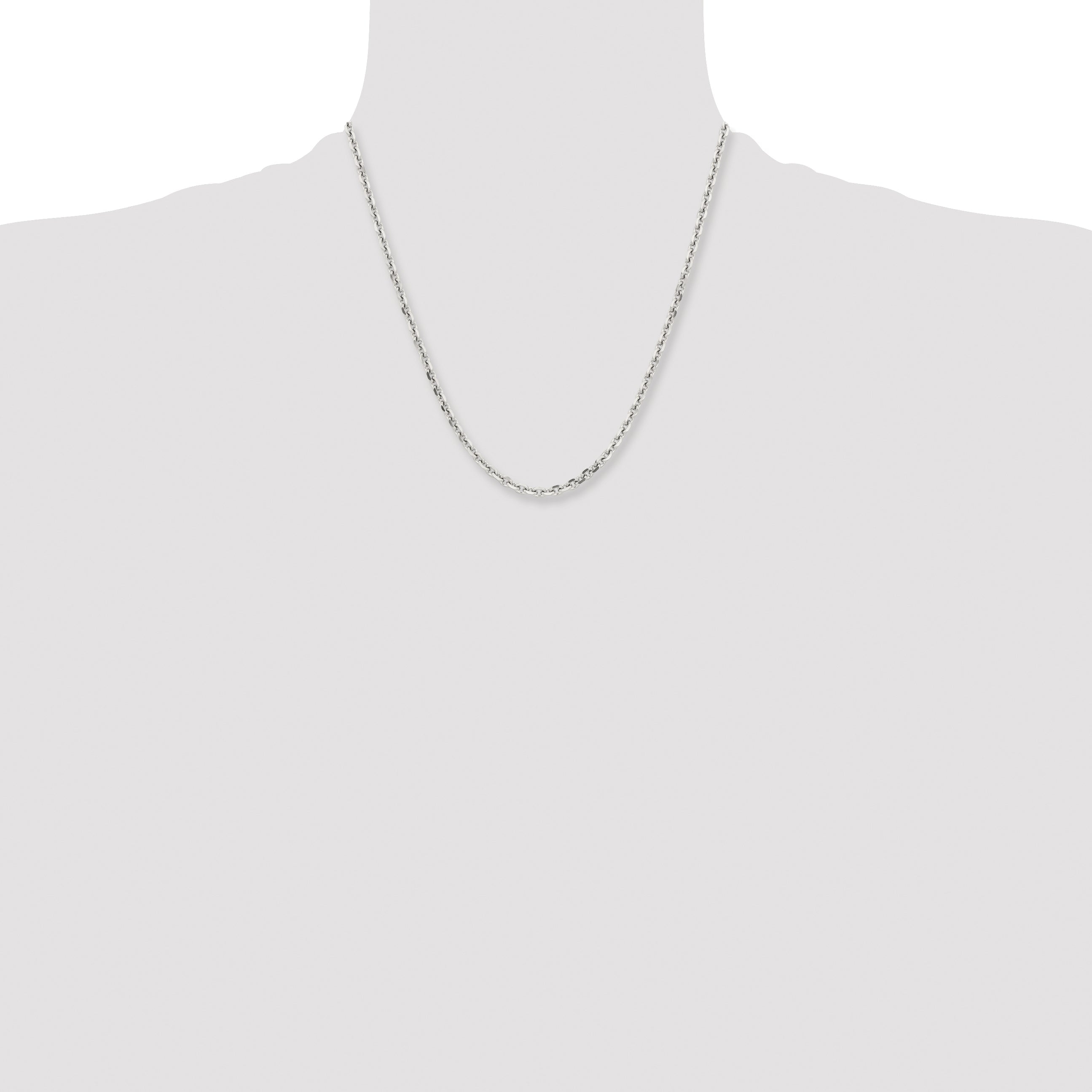 Stainless Steel Chisel Polished 4.3mm 20 Inch Cable Chain Necklace