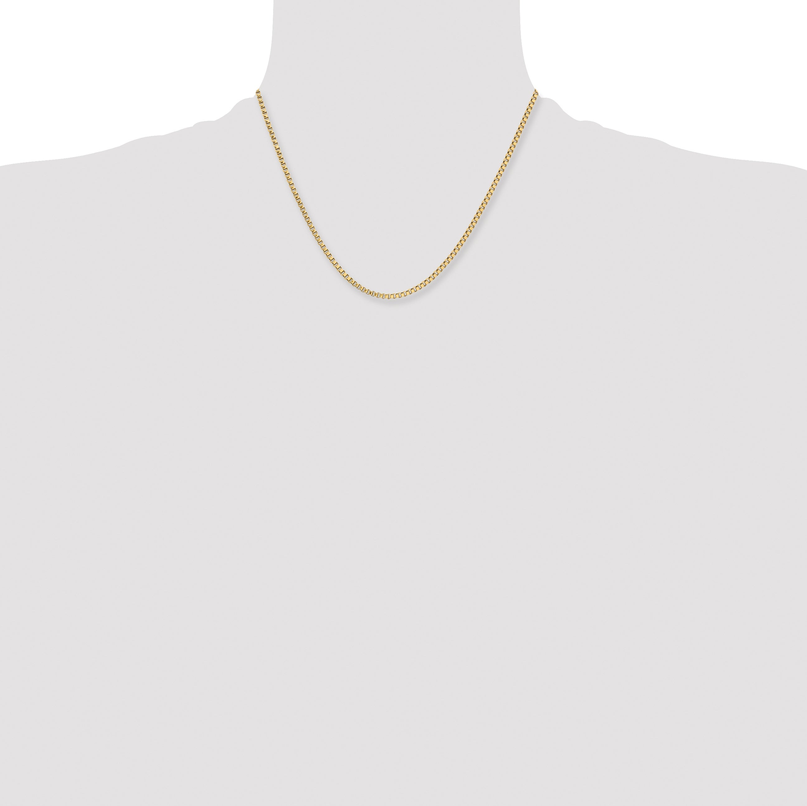 Stainless Steel Chisel Polished Yellow Ip-Plated 2.4mm 18 Inch Box Chain Necklace