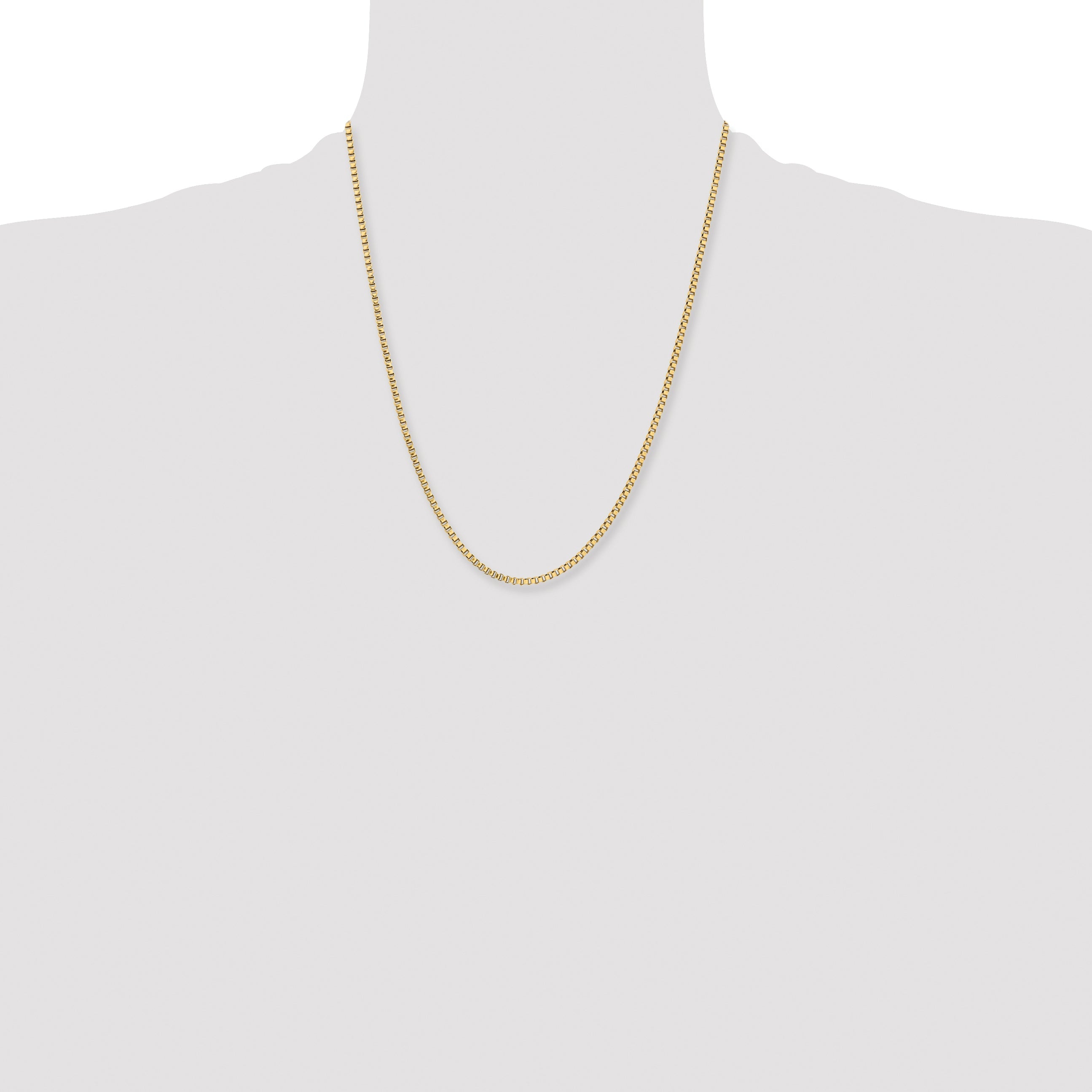 Stainless Steel Chisel Polished Yellow Ip-Plated 2.4mm 22 Inch Box Chain Necklace