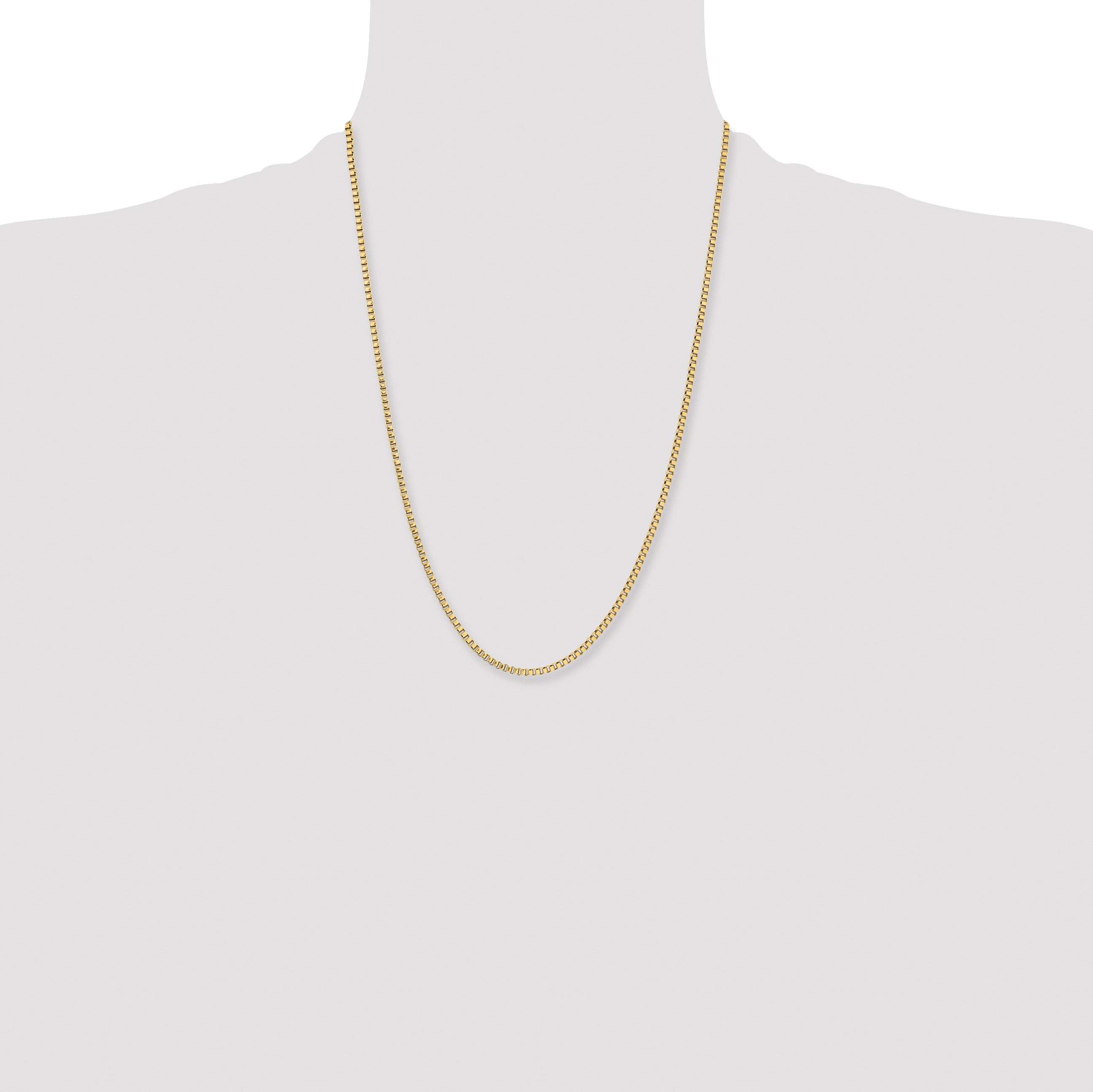 Stainless Steel Chisel Polished Yellow Ip-Plated 2.4mm 24 Inch Box Chain Necklace