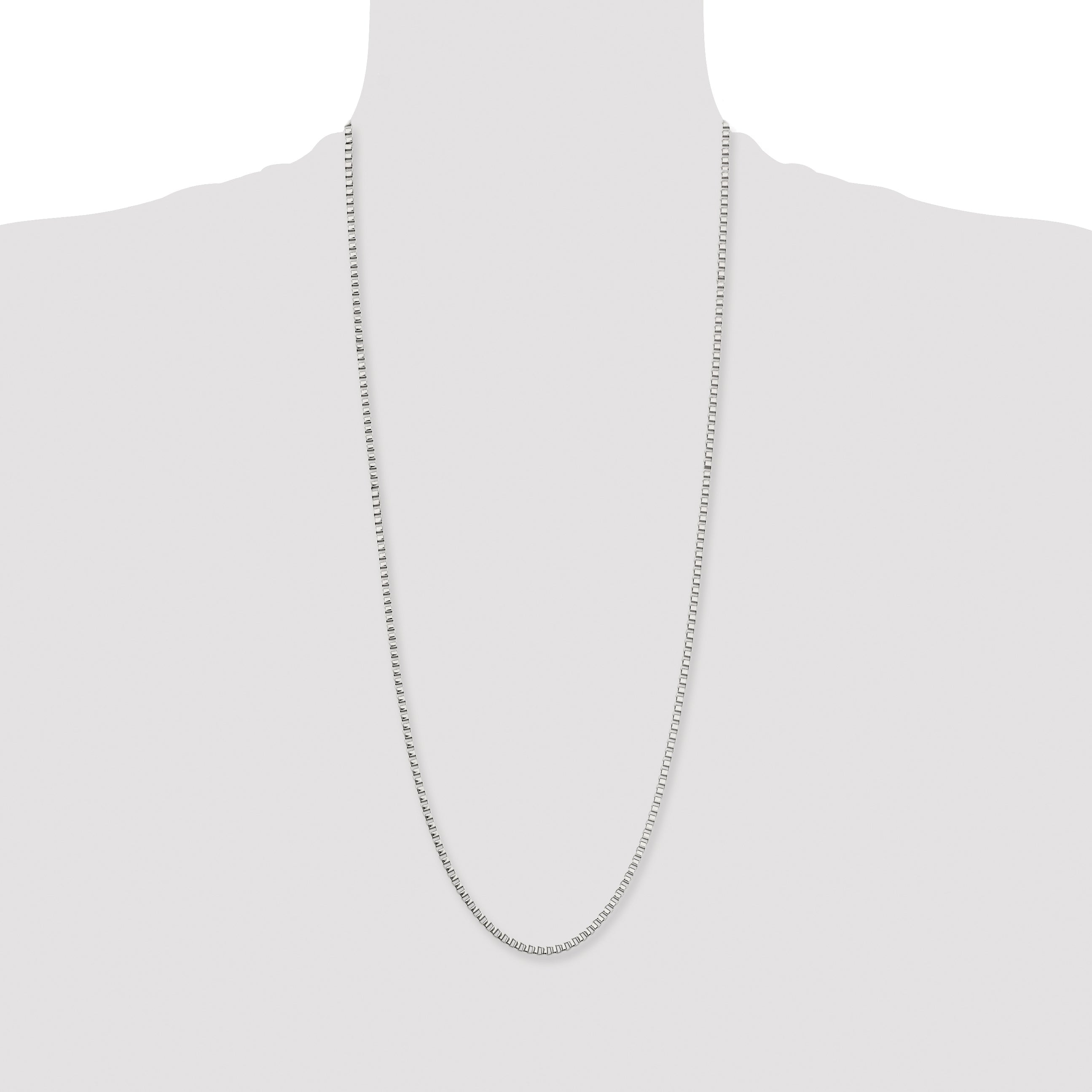 Stainless Steel Chisel Polished 3.2mm 30 Inch Box Chain Necklace