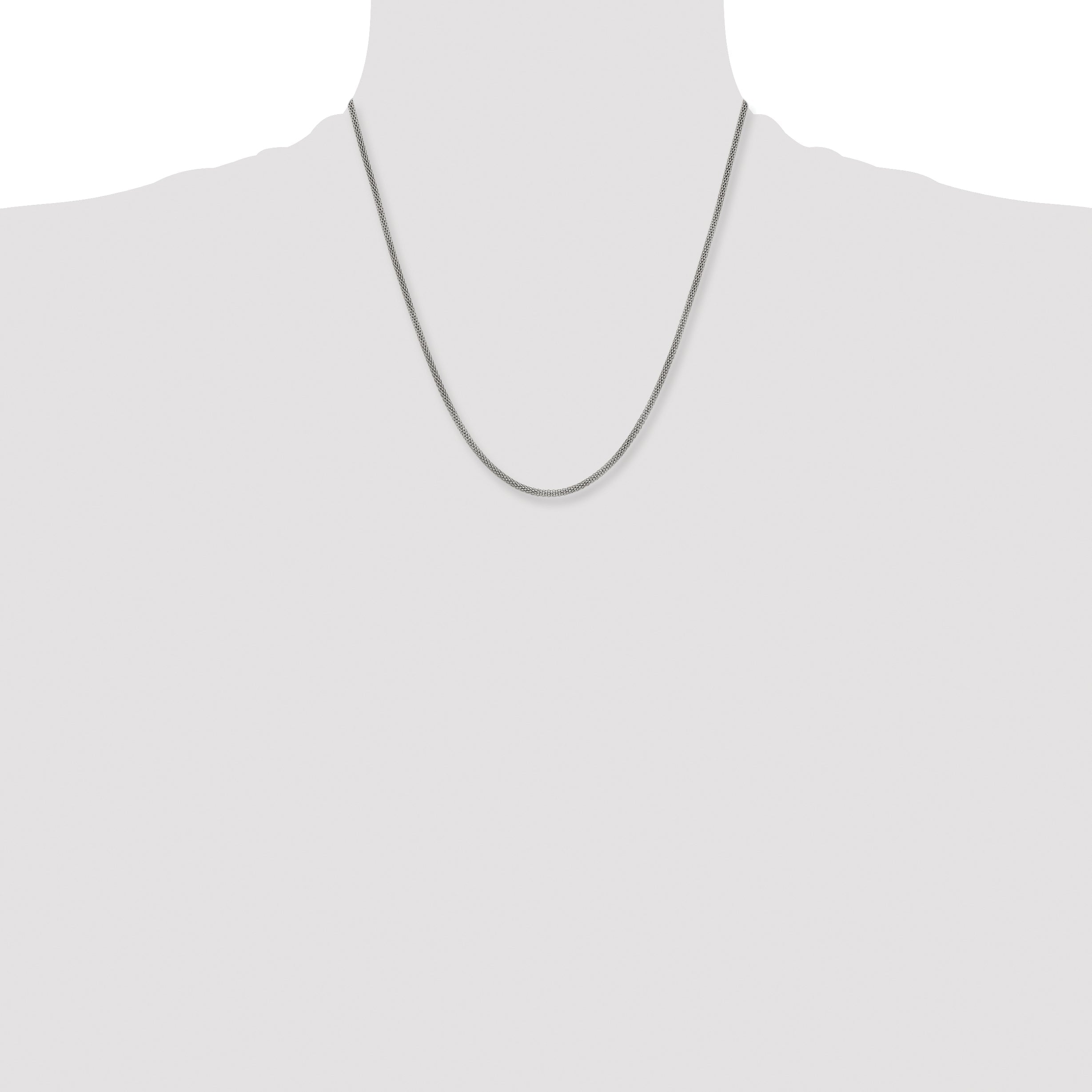 Stainless Steel Chisel Polished 2.5mm 20 Inch Bismark Chain Necklace