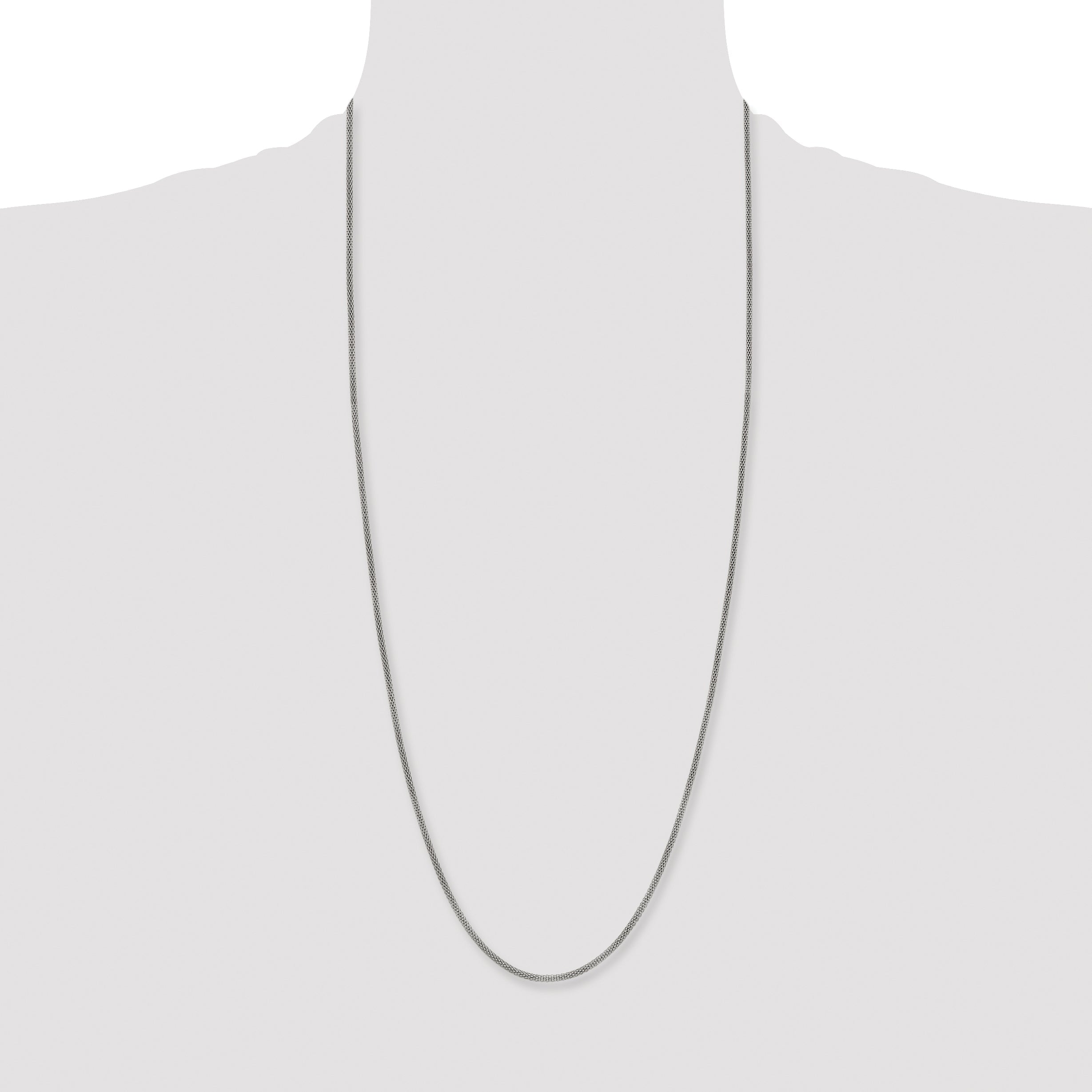 Stainless Steel Chisel Polished 2.5mm 30 Inch Bismark Chain Necklace