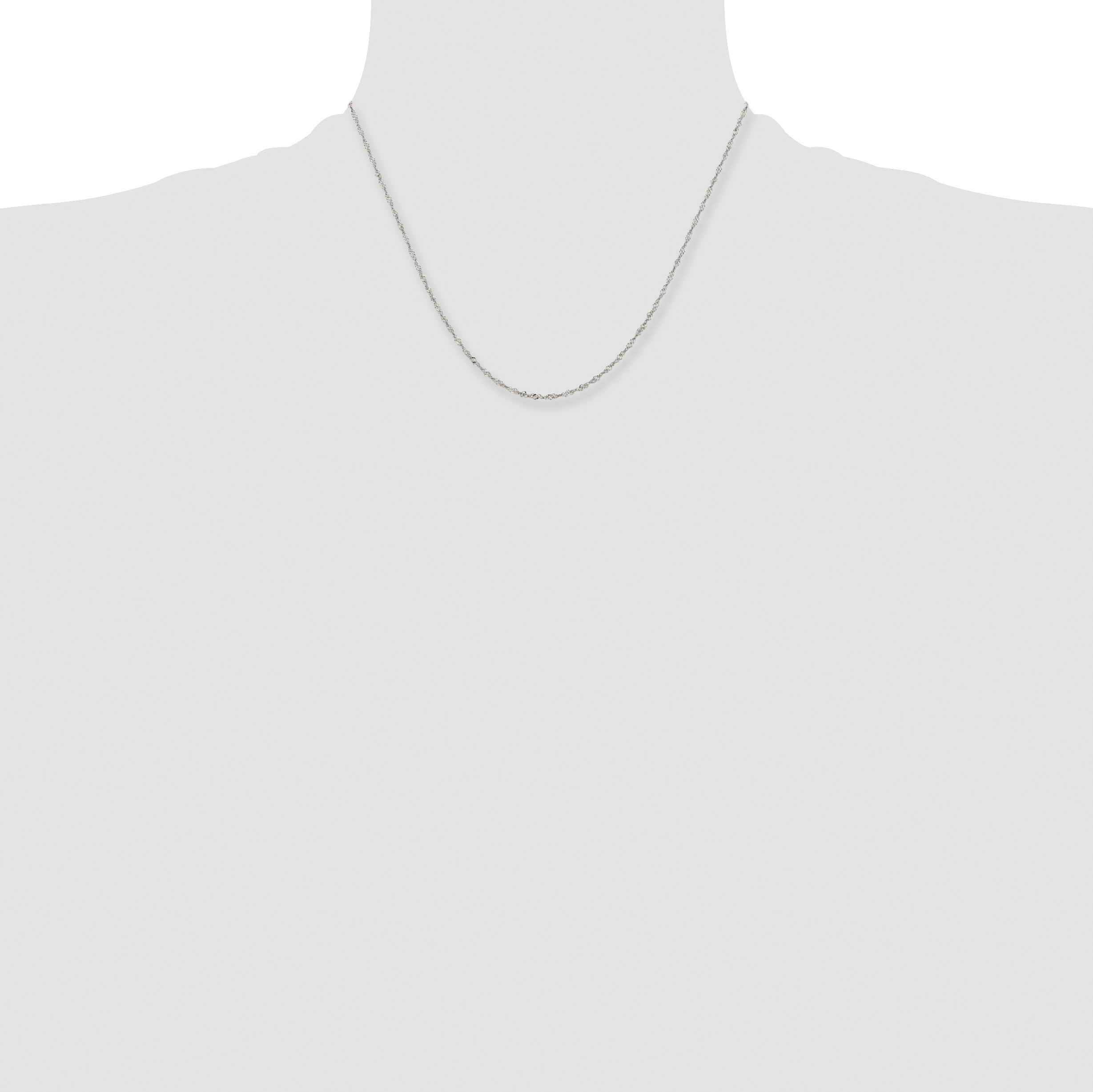 Stainless Steel Chisel Polished 2mm 18 Inch Singapore Chain Necklace