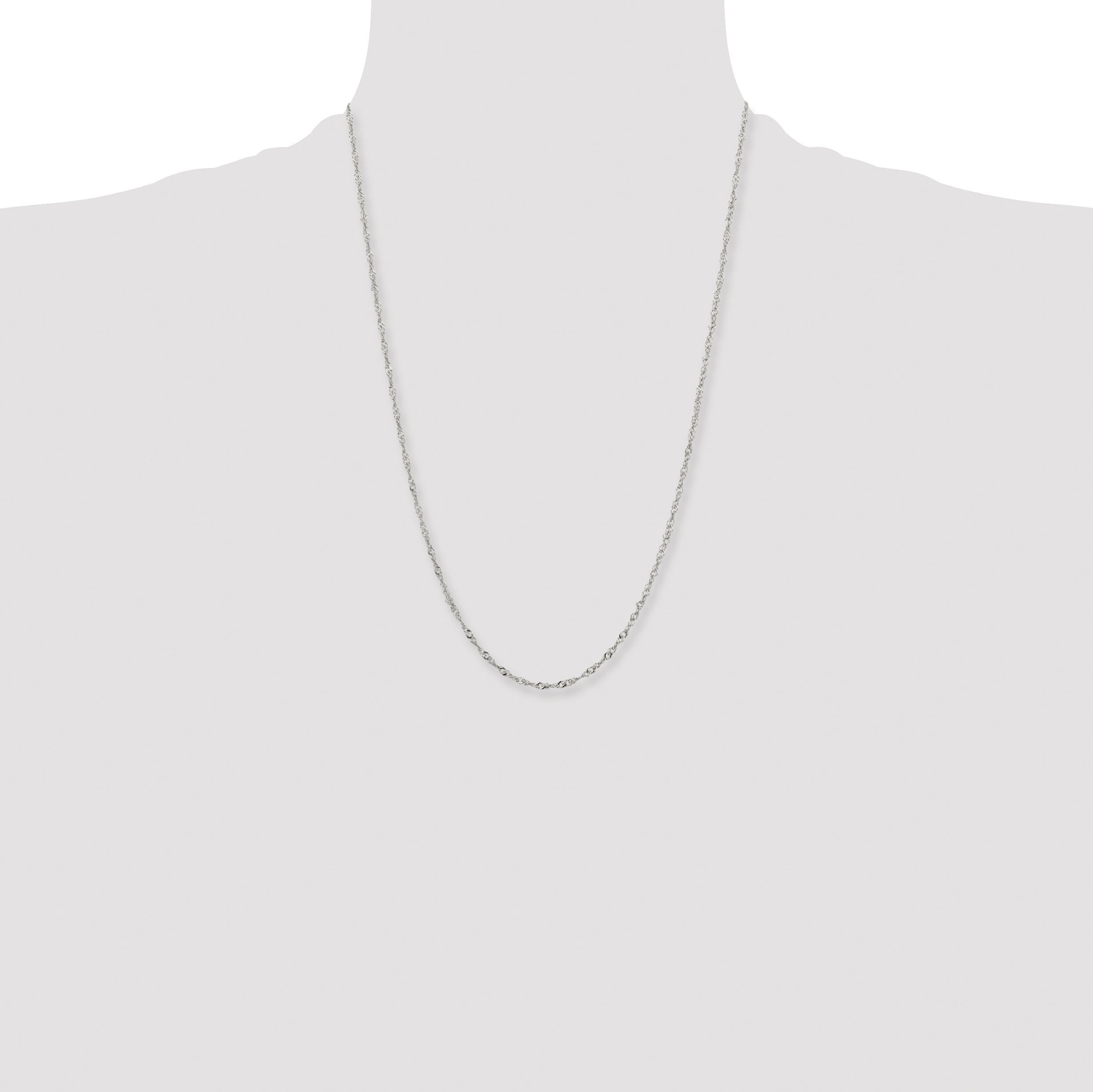 Stainless Steel Chisel Polished 2.5mm 24 Inch Singapore Chain Necklace