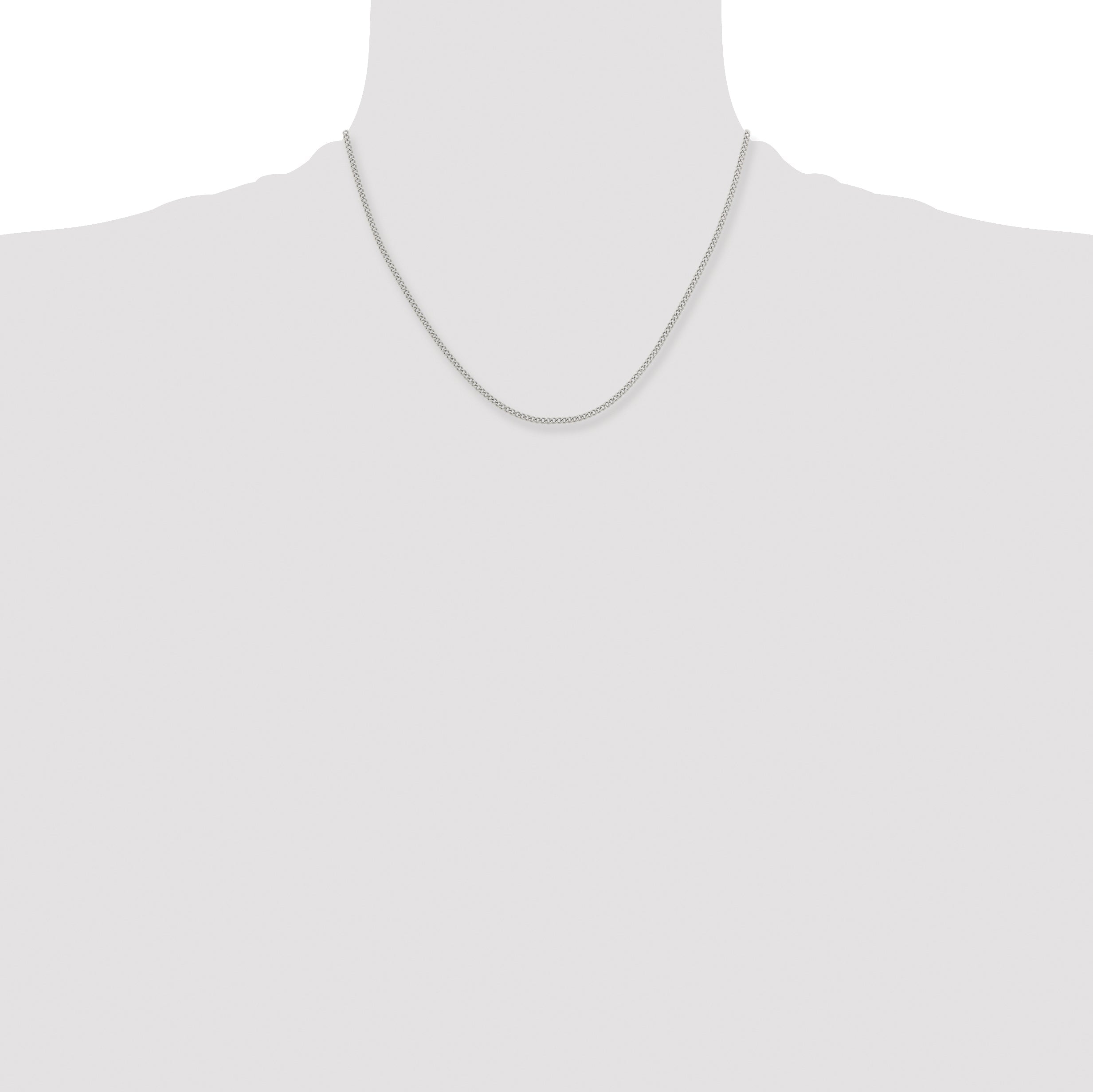 Stainless Steel Chisel Polished 2.25mm 18 Inch Round Curb Chain Necklace