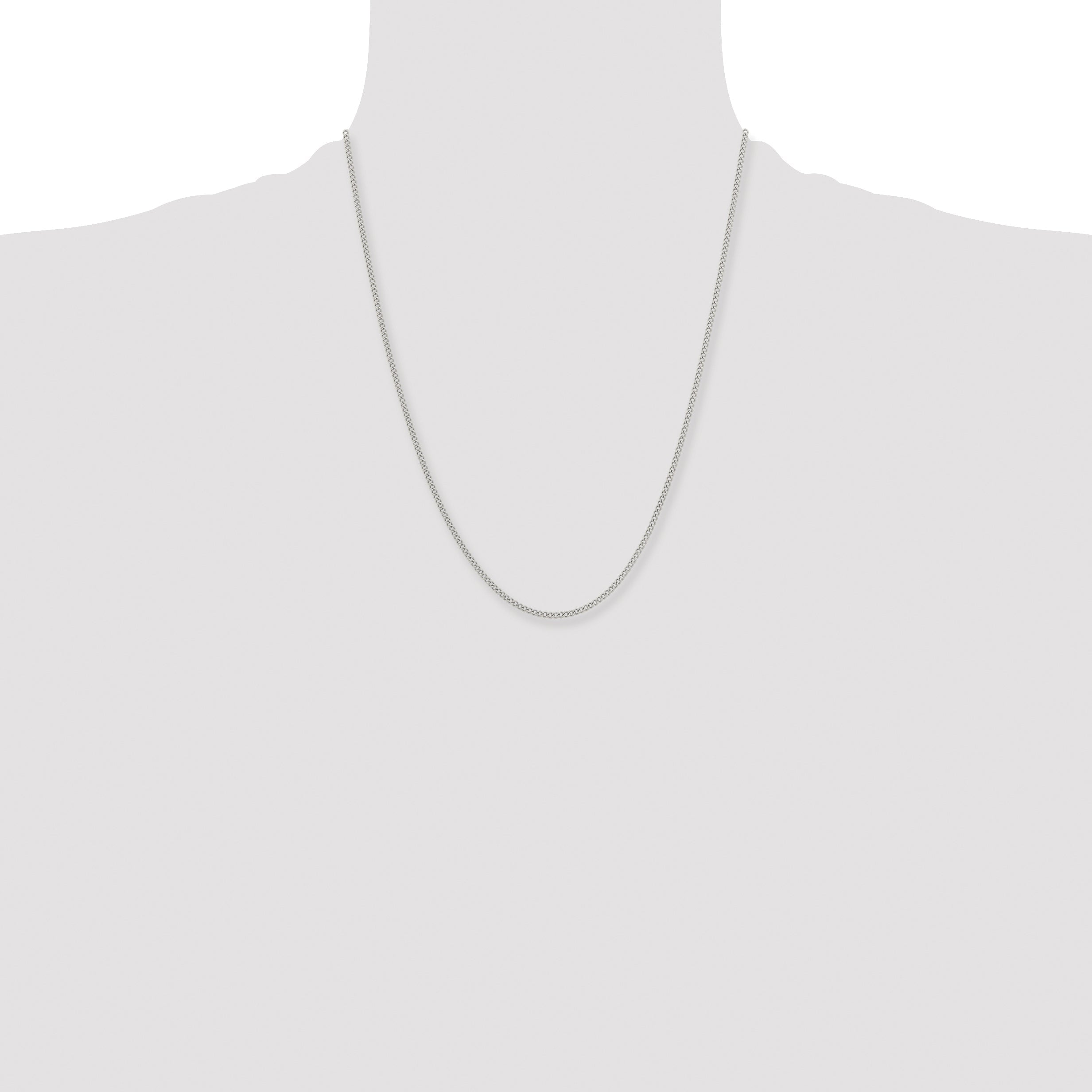 Stainless Steel Chisel Polished 2.25mm 22 Inch Round Curb Chain Necklace