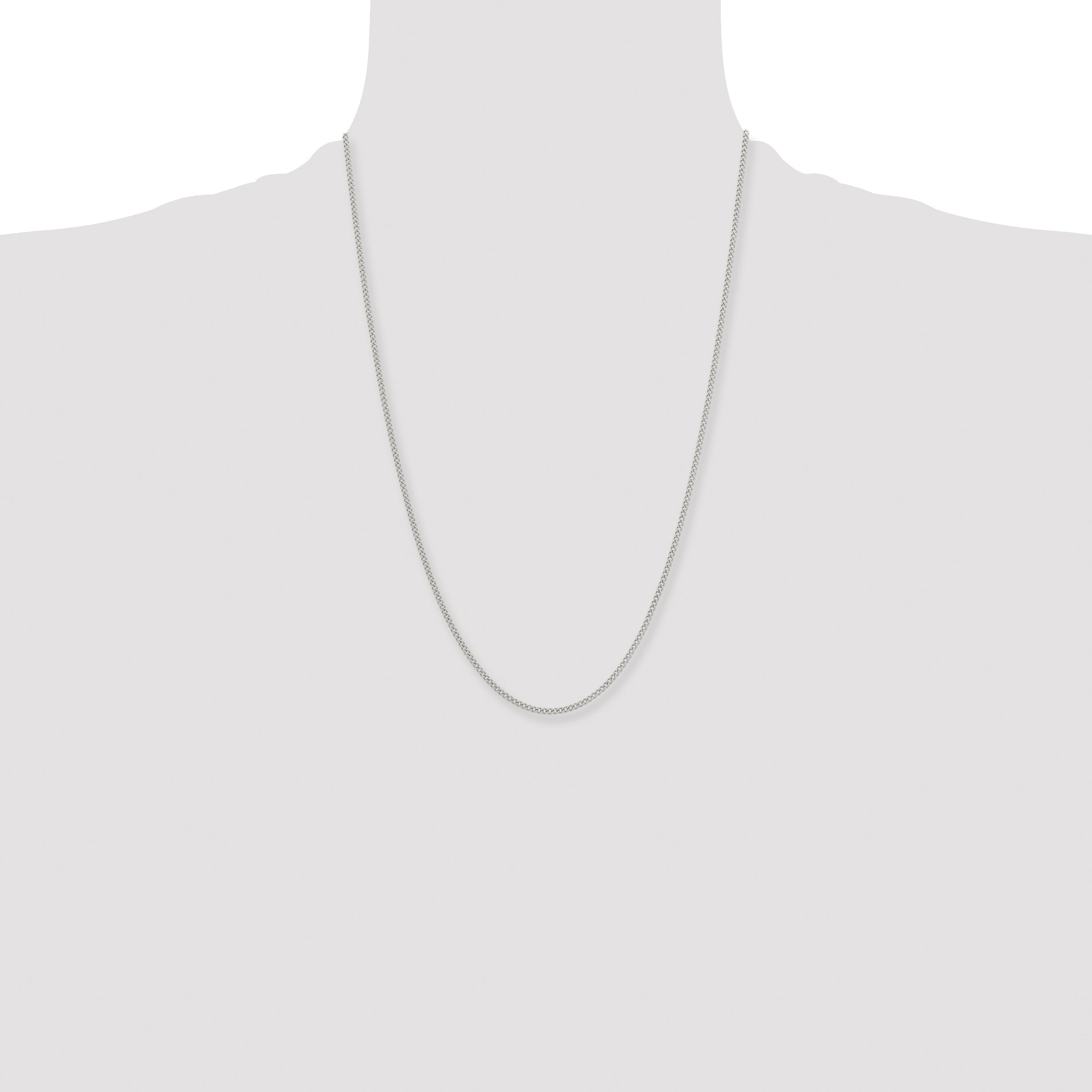 Stainless Steel Chisel Polished 2.25mm 24 Inch Round Curb Chain Necklace