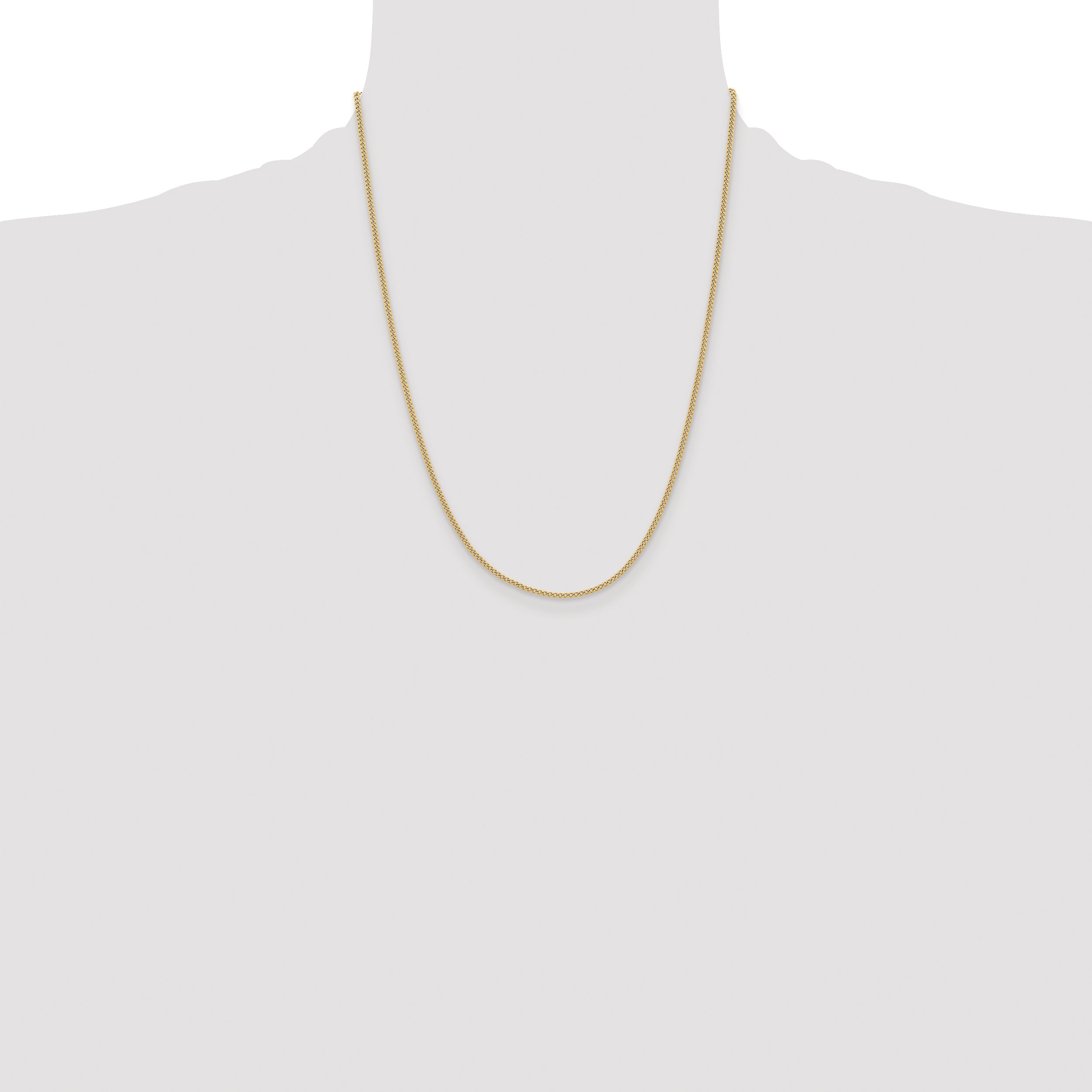 Stainless Steel Chisel Polished Yellow Ip-Plated 2.25mm 22 Inch Round Curb Chain Necklace