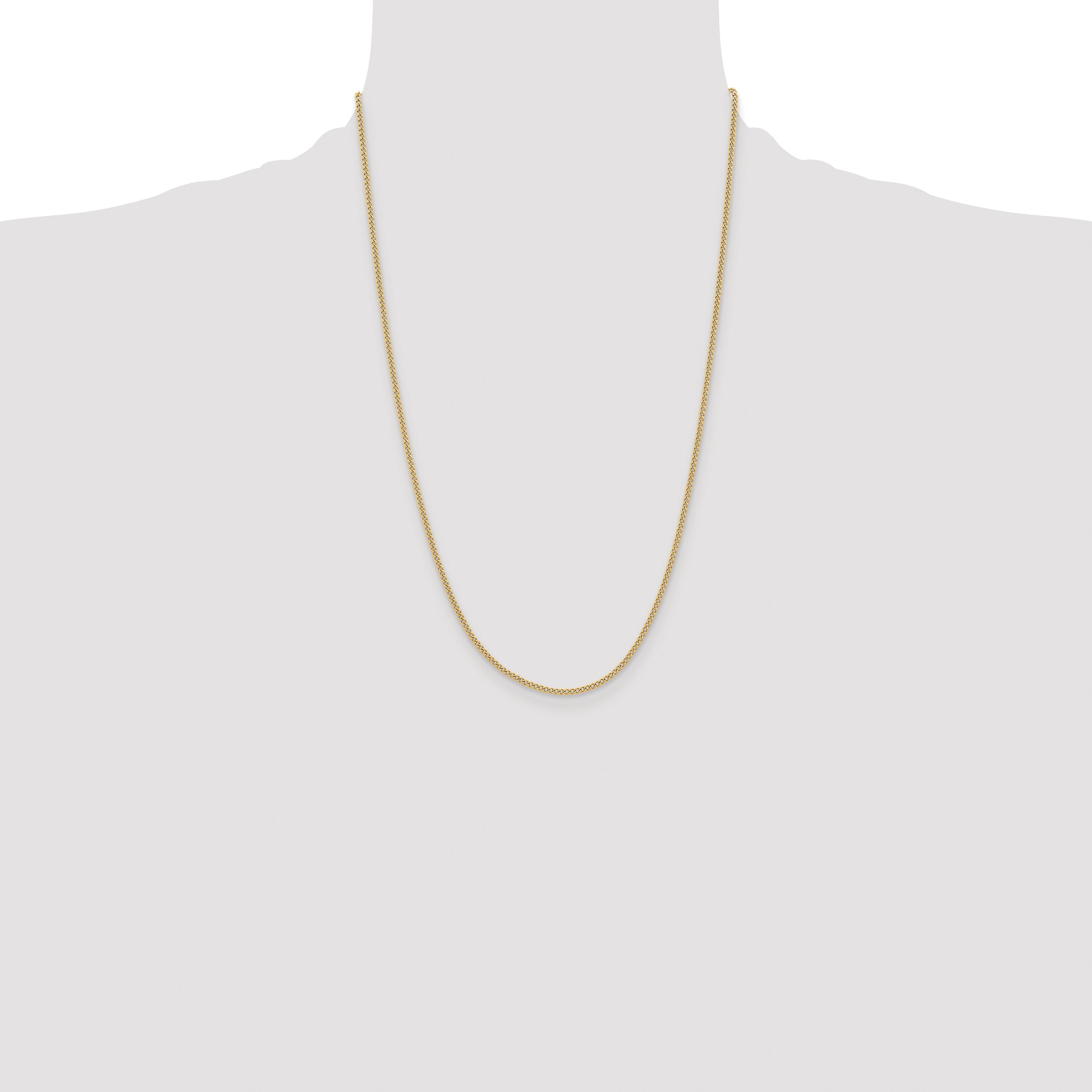 Stainless Steel Chisel Polished Yellow Ip-Plated 2.25mm 24 Inch Round Curb Chain Necklace