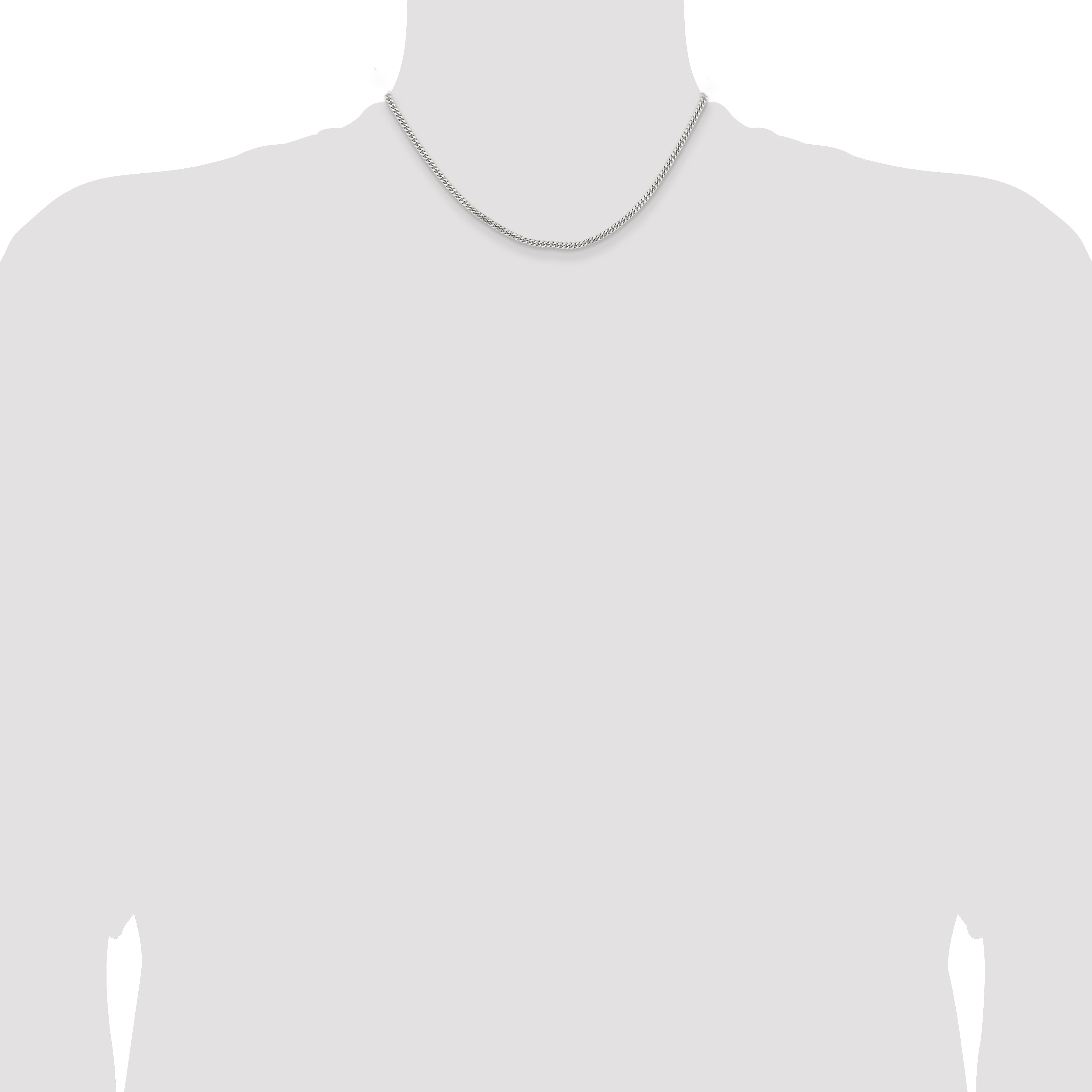 Stainless Steel Chisel Polished 3mm 16 Inch Curb Chain Necklace