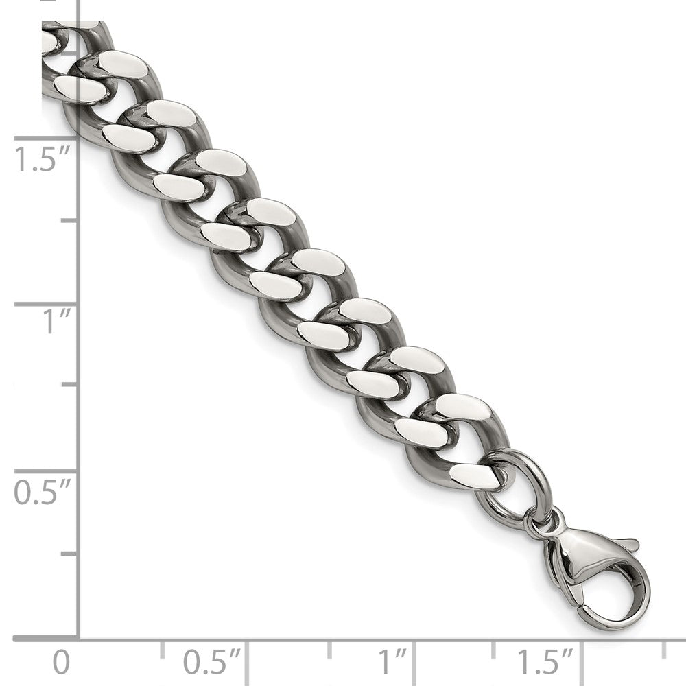 8 Inch Chisel Stainless Steel Polished 9.5mm 7.75 Curb Chain Bracelet