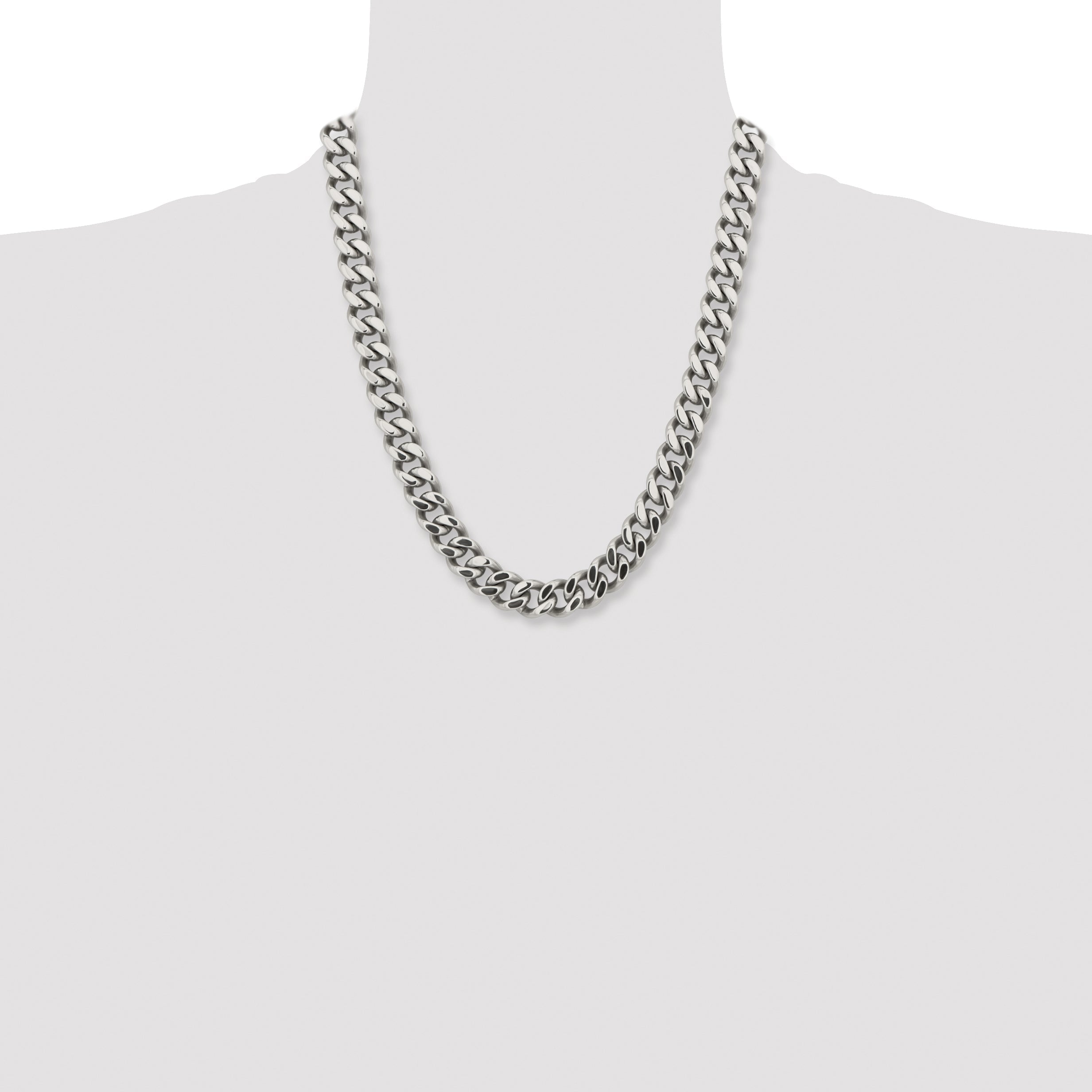 22 Inch Chisel Stainless Steel Polished 13.75mm 22.5 Curb Chain Necklace