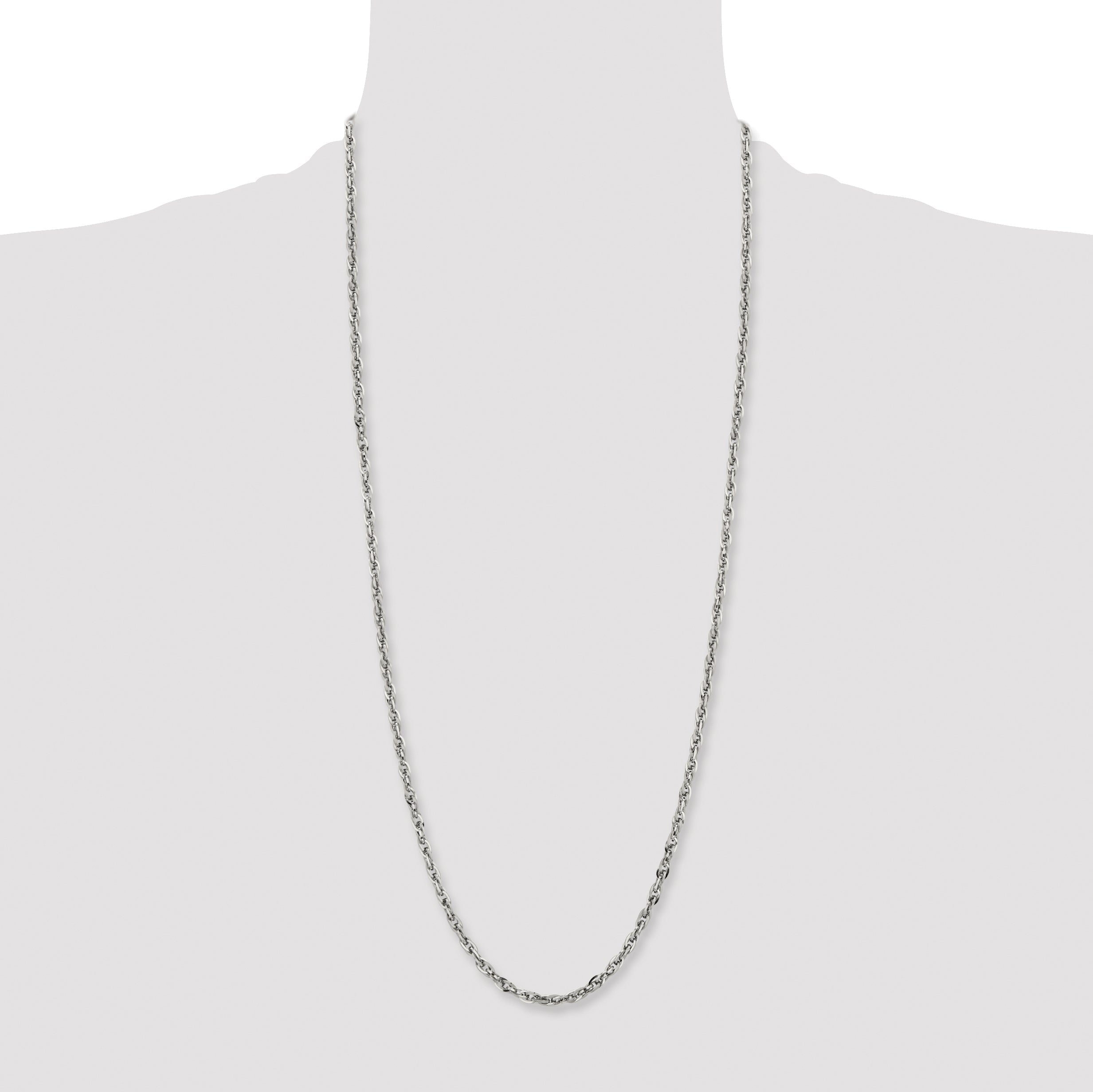 Stainless Steel Chisel Polished 4.2mm 30 Inch Fancy Twisted Link Chain Necklace