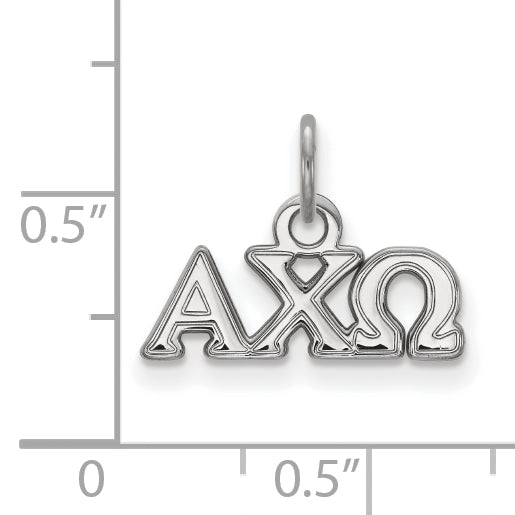 Sterling Silver Rhodium Plated Logoart Alpha Chi Omega Sorority Greek Letters Extra Small Pendant