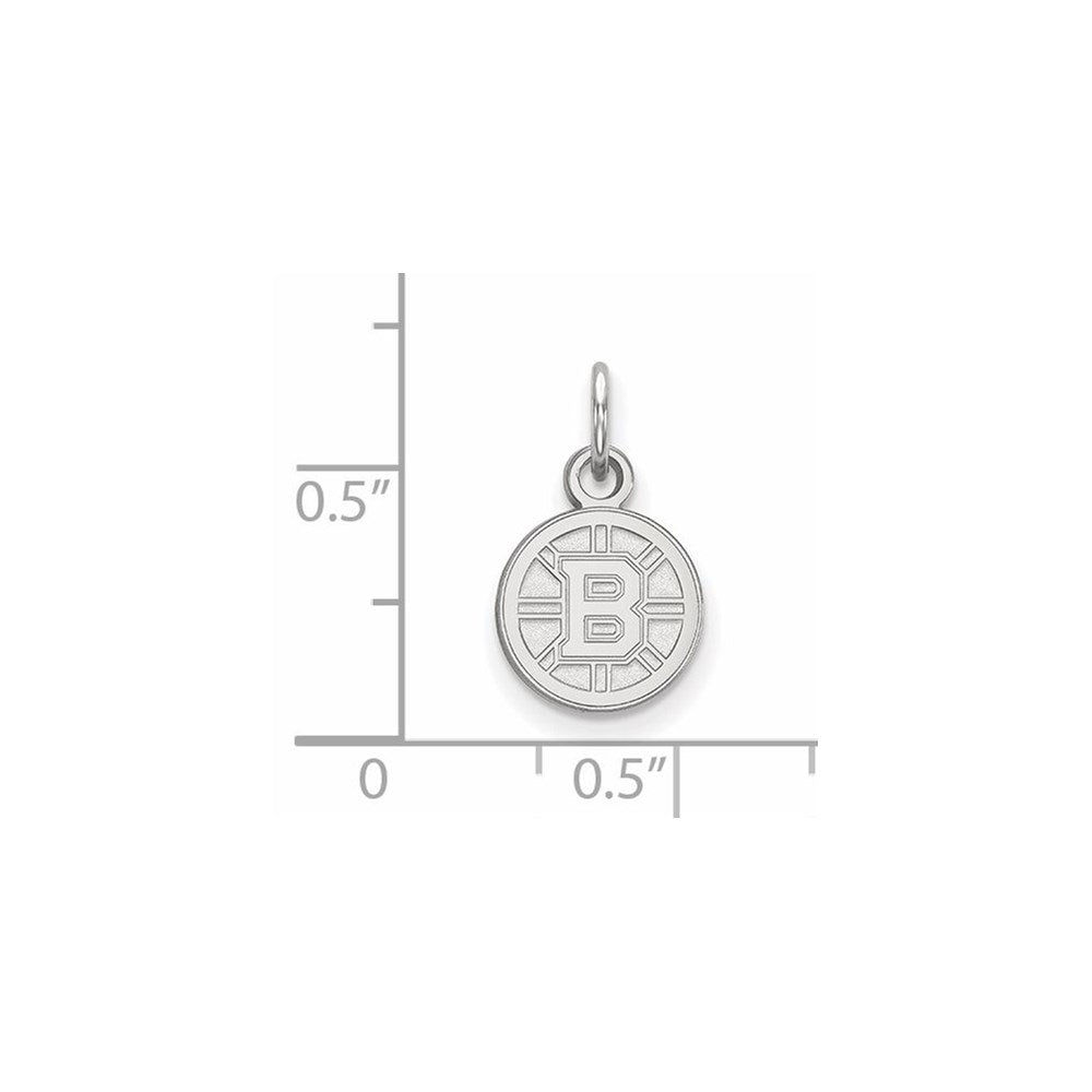 10K White Gold Nhl Logoart Boston Bruins Extra Small Pendant