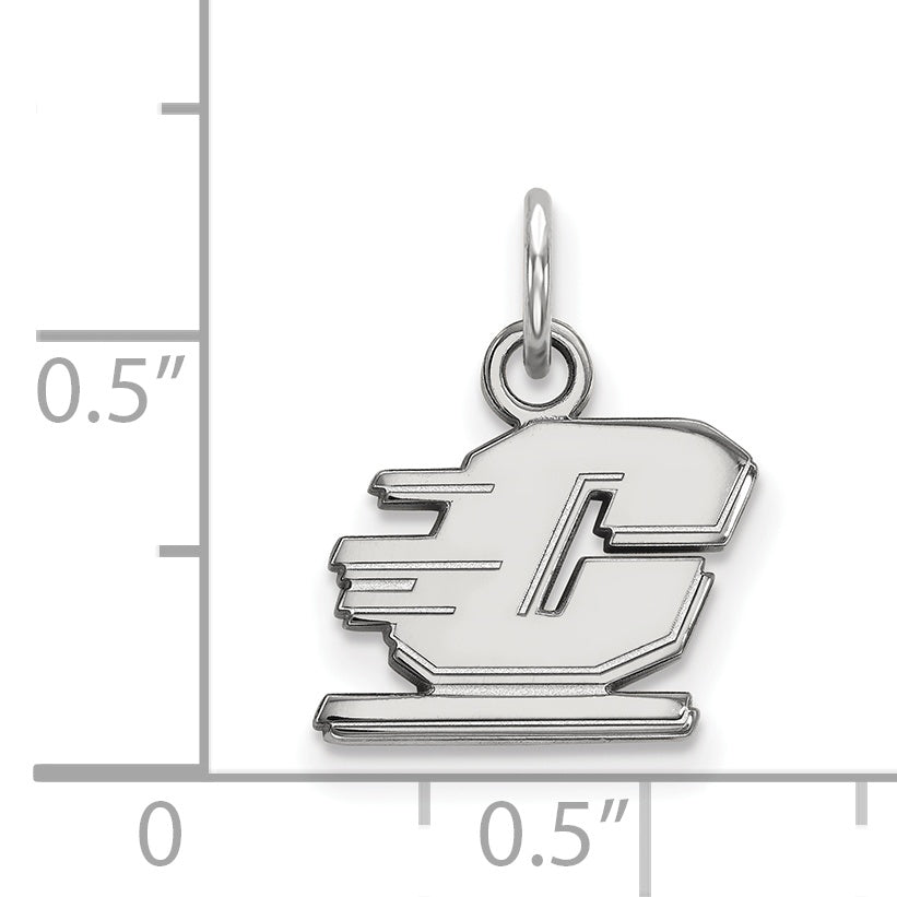 Sterling Silver Rhodium Plated Logoart Central Michigan University Letter C Extra Small Pendant