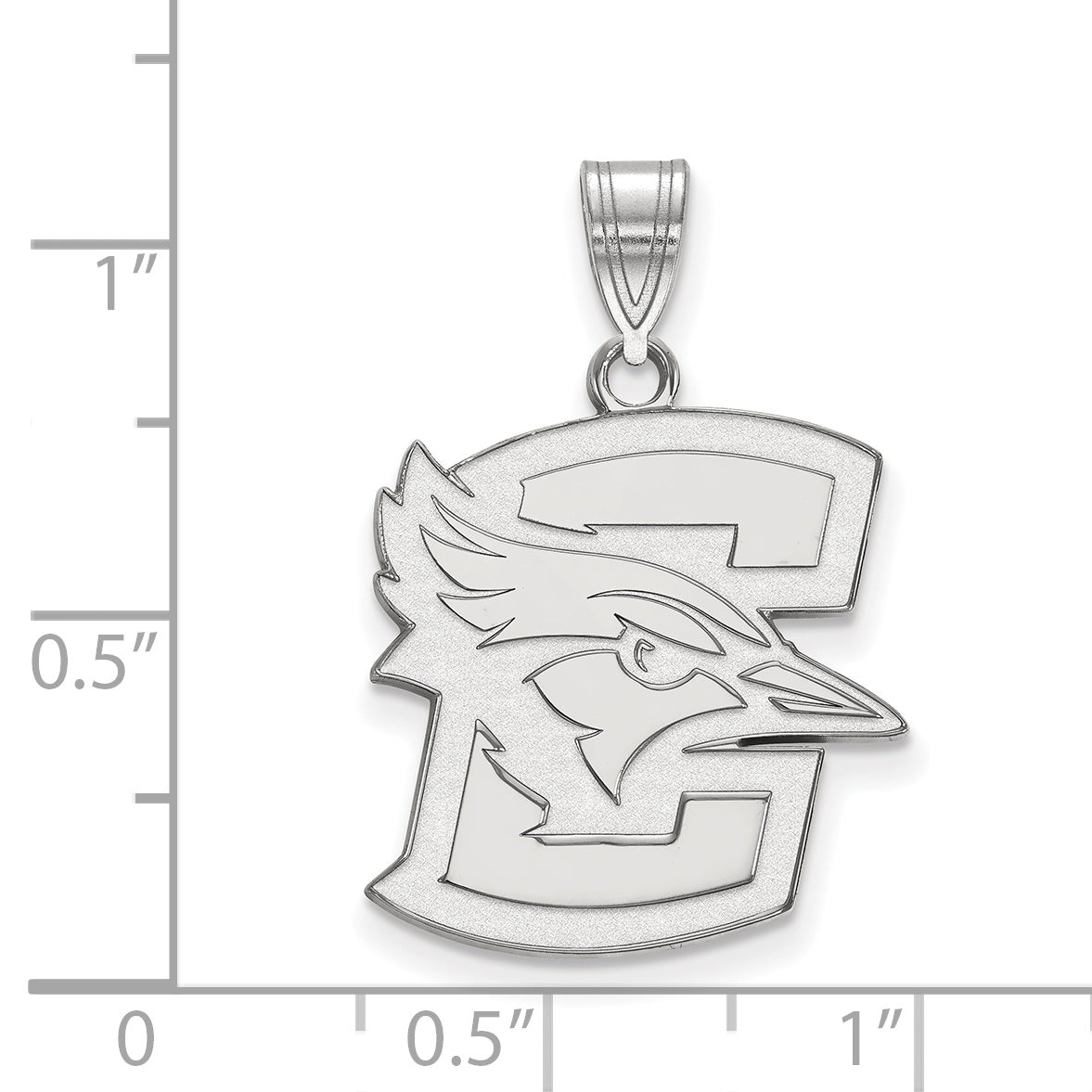 Sterling Silver Rhodium Plated Logoart Creighton University Bluejay Large Pendant