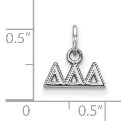 Sterling Silver Rhodium Plated Logoart Delta Sorority Greek Letters Extra Small Pendant