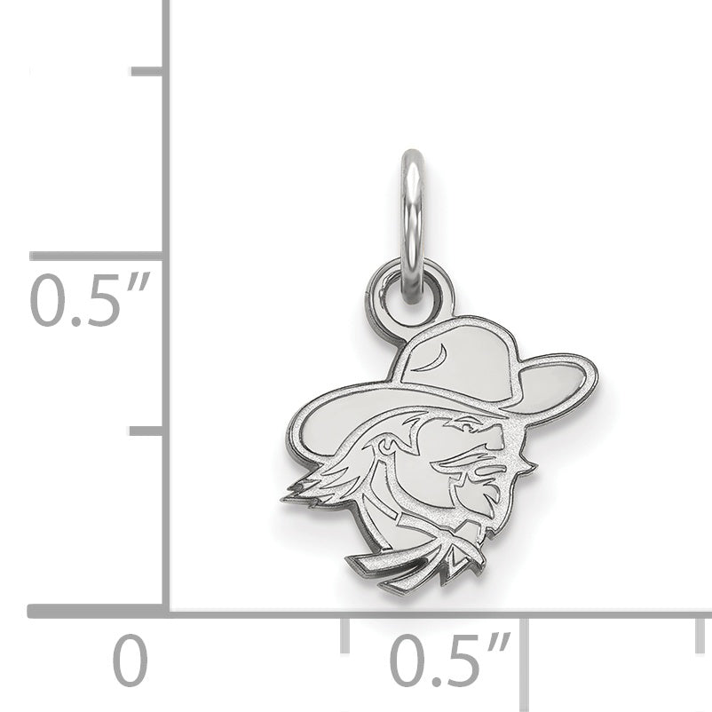 Sterling Silver Rhodium Plated Logoart Eastern Kentucky University E K U Extra Small Pendant