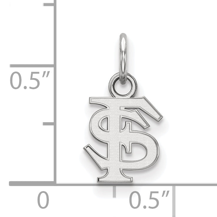 Sterling Silver Rhodium Plated Logoart Florida State University F S Extra Small Pendant