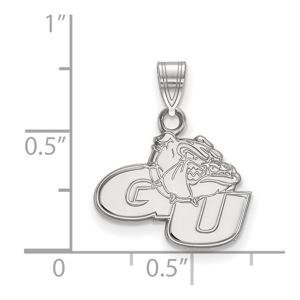 14K White Gold Logoart Gonzaga University G U Bulldog Small Pendant