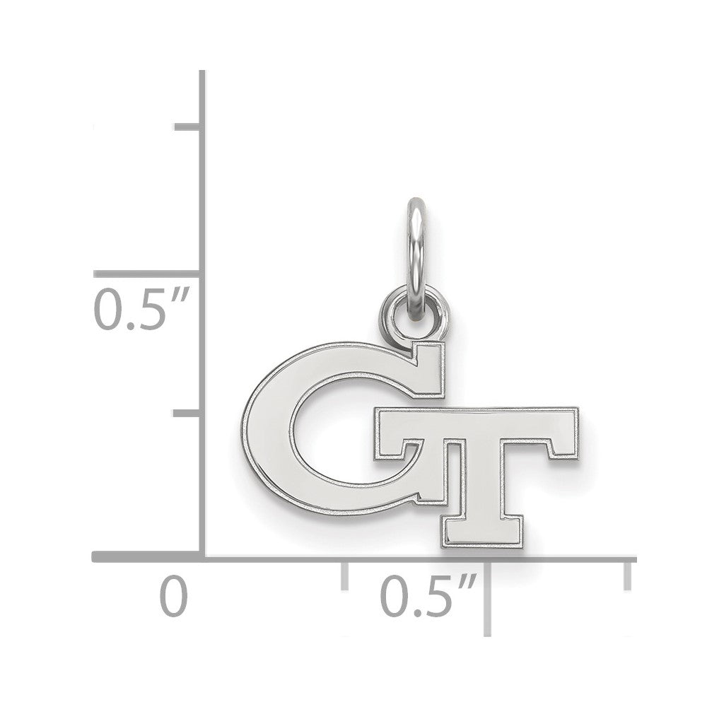 Sterling Silver Rhodium Plated Logoart Georgia Institute Of Technology G T Extra Small Pendant