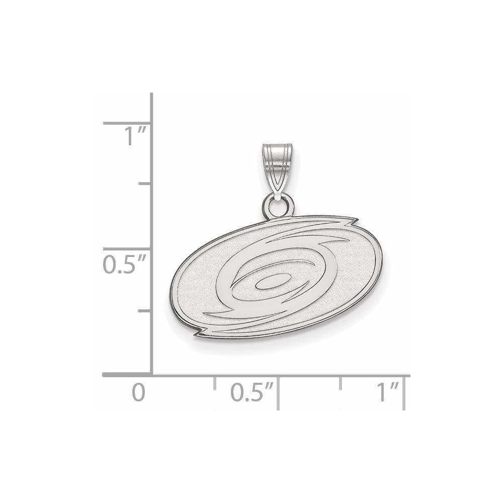 Sterling Silver Rhodium Plated Nhl Logoart Carolina Hurricanes Small Pendant