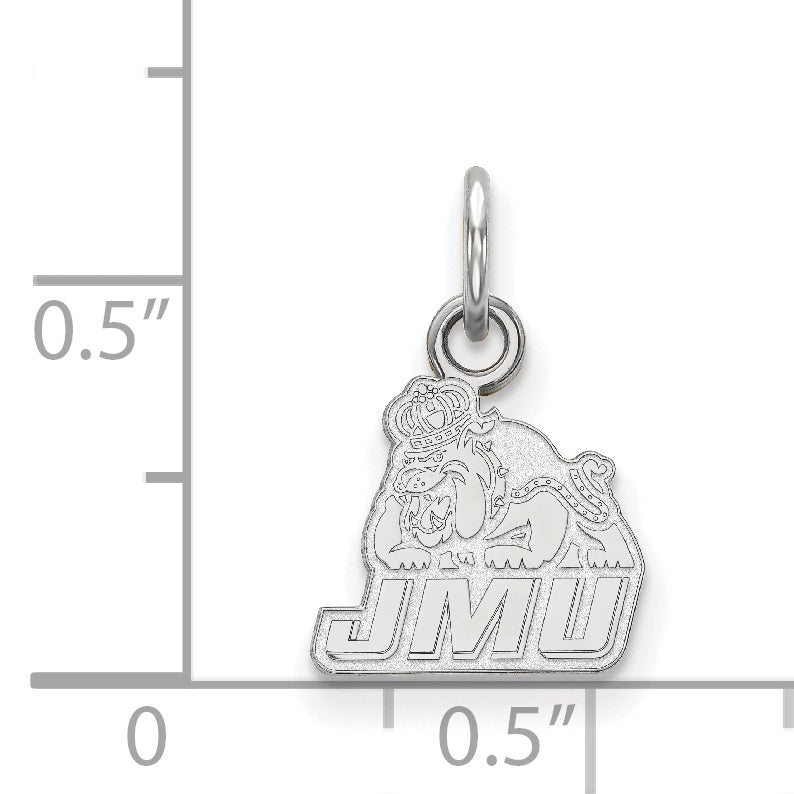 Sterling Silver Rhodium Plated Logoart James Madison University Extra Small Pendant