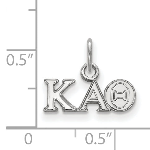 Sterling Silver Rhodium Plated Logoart Kappa Alpha Theta Sorority Greek Letters Extra Small Pendant