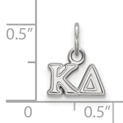 Sterling Silver Rhodium Plated Logoart Kappa Delta Sorority Greek Letters Extra Small Pendant