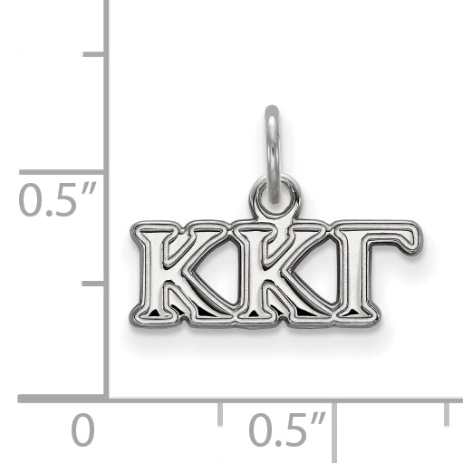 Sterling Silver Rhodium Plated Logoart Kappa Gamma Sorority Greek Letters Extra Small Pendant