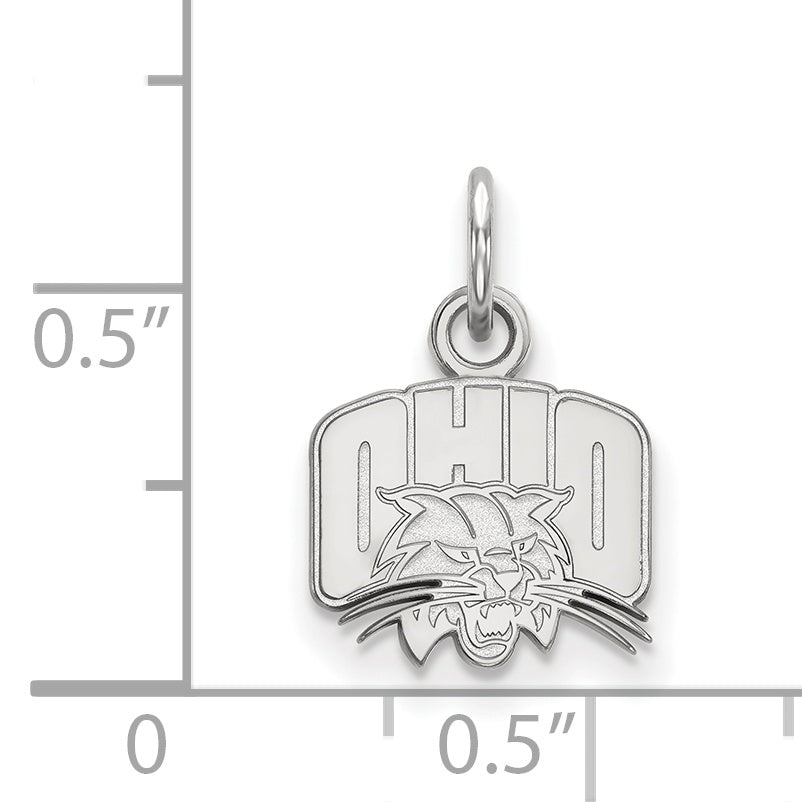 Sterling Silver Rhodium Plated Logoart Ohio University Extra Small Pendant